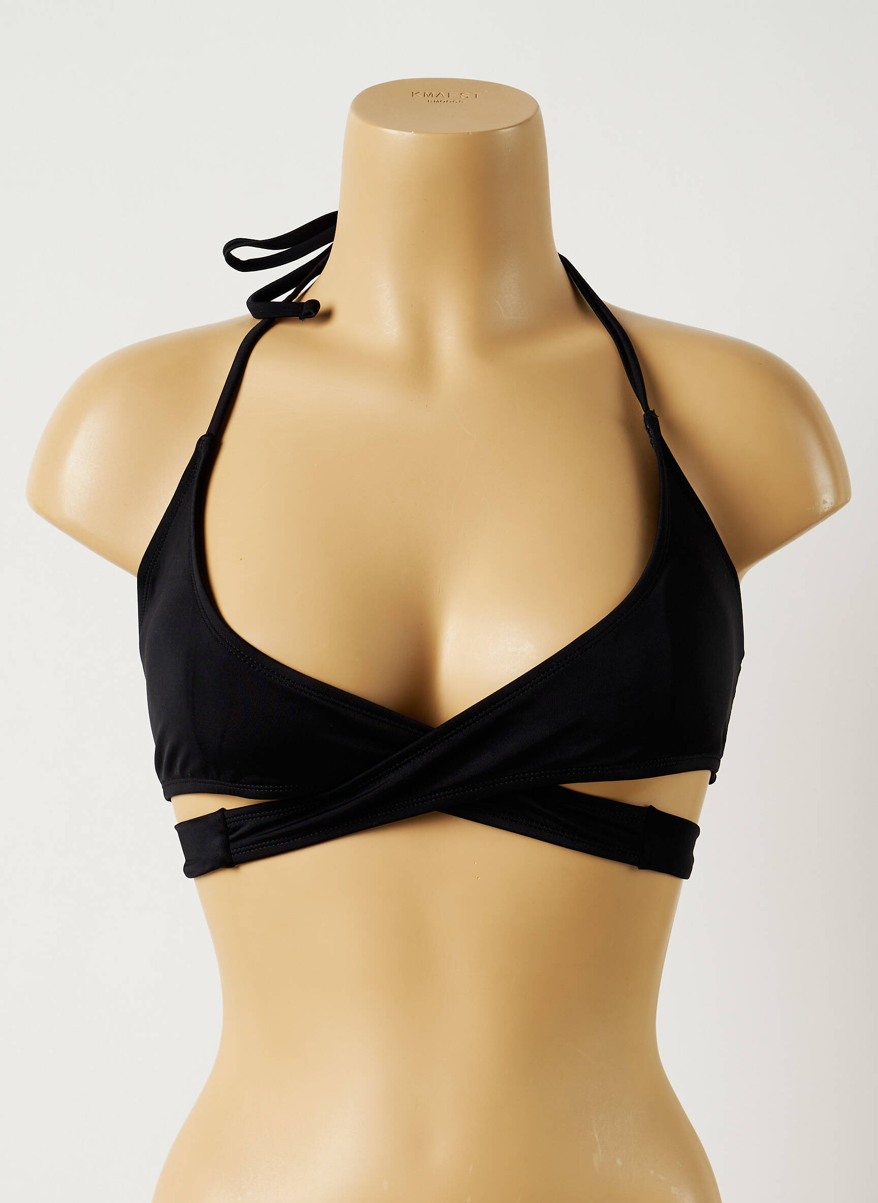 Maudymosi viršūnė užsegimas su raišteliais viršutinė juostelė juodas MON PETIT BIKINI moteris