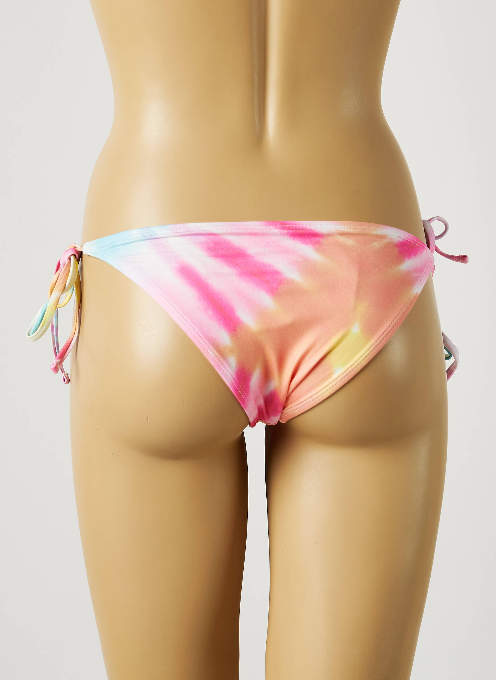 Maudymosi kelnaitės satino efektas bikini rožinė MON PETIT BIKINI moteris