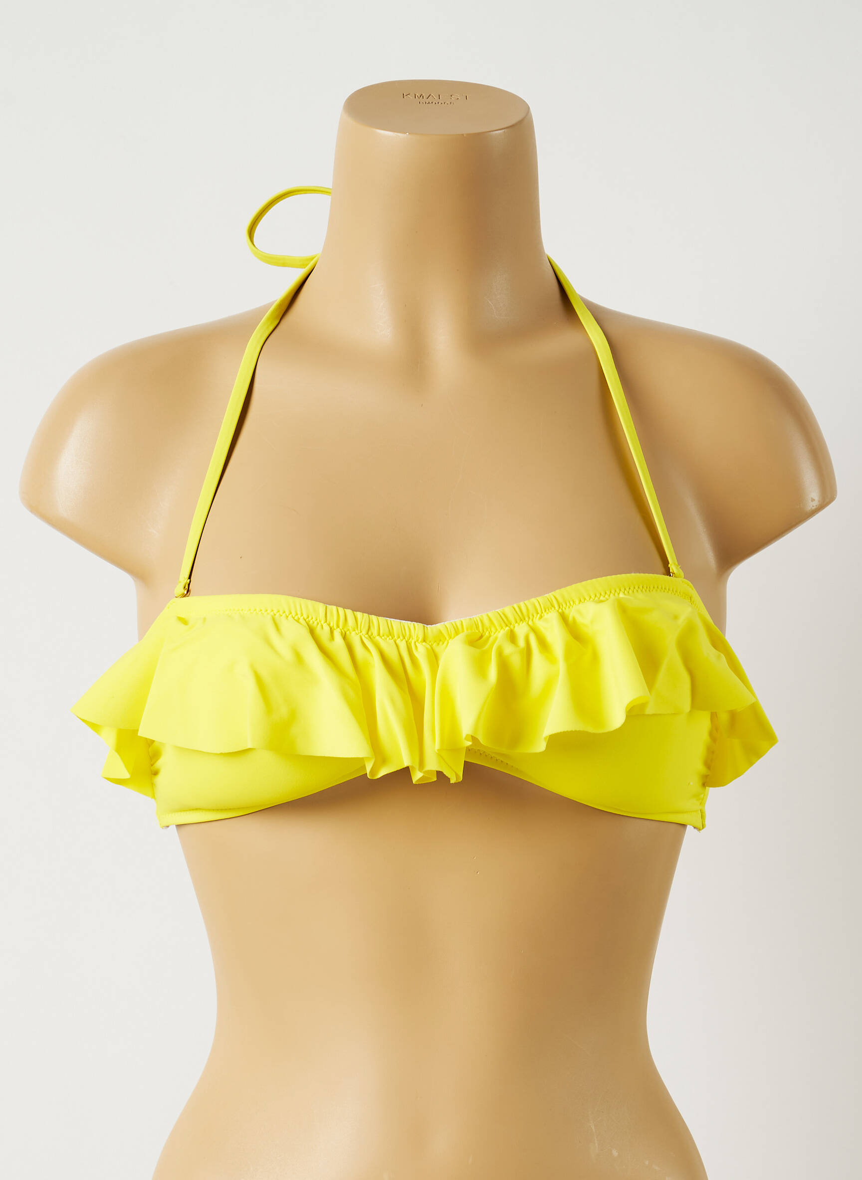 Maudymosi viršūnė tamprumas viršutinė juostelė geltona MON PETIT BIKINI moteris