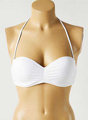 Maudymosi viršūnė tamprumas aukštas balkoninis liemenėlė baltas MON PETIT BIKINI moteris