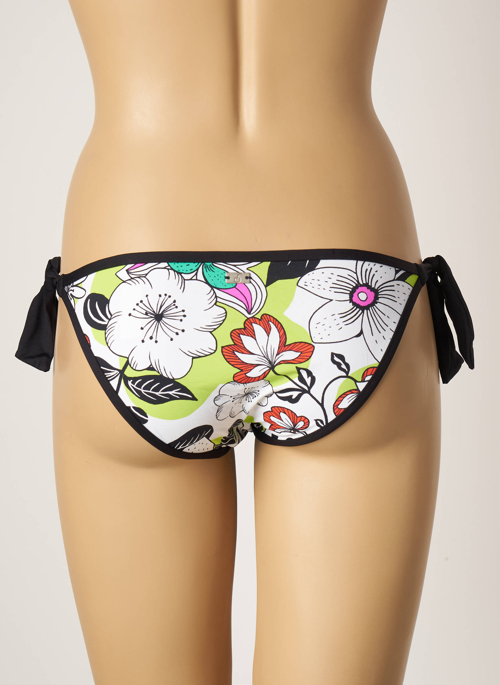 Maudymosi kelnaitės gėlių raštas bikini baltas CHERRY BEACH moteris