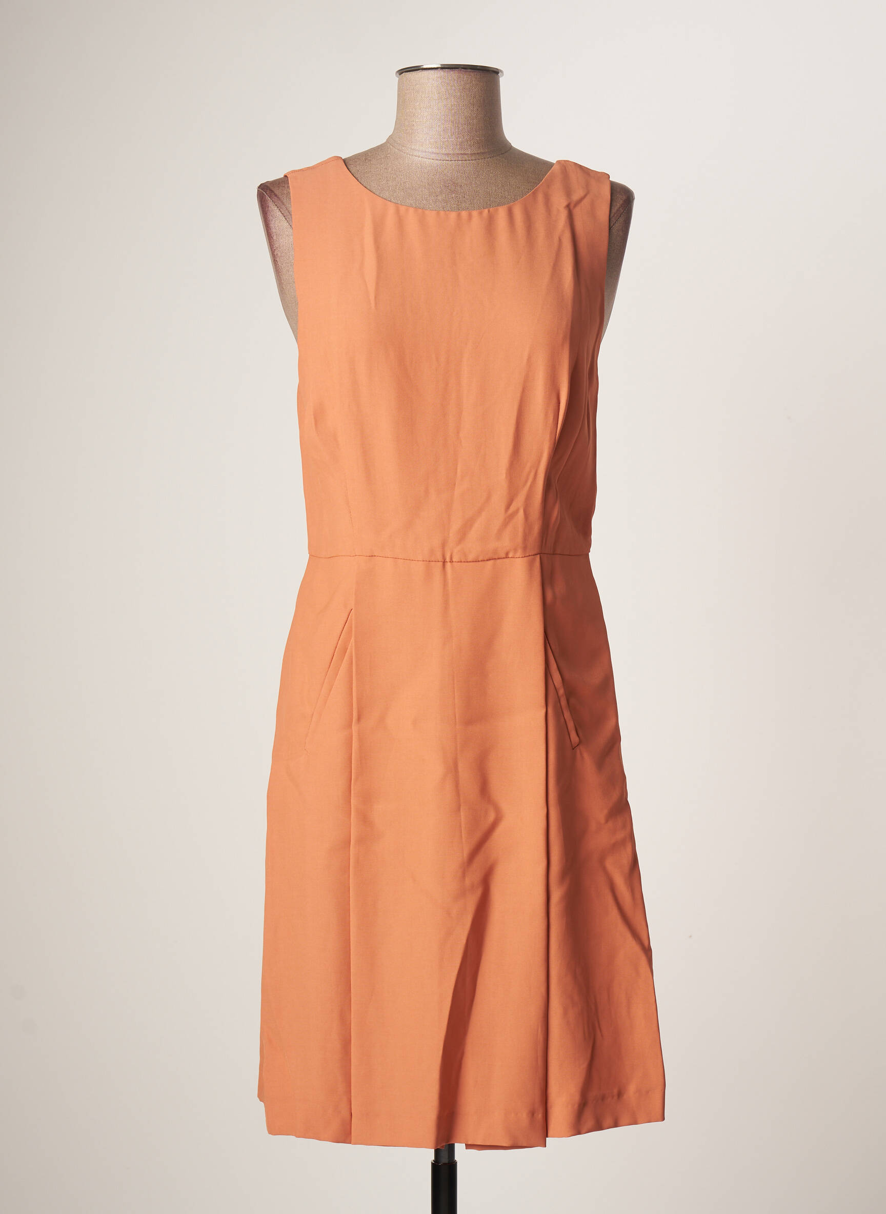 Pusilgių suknelė be rankų be rankų oranžinė EMPORIO ARMANI moteris