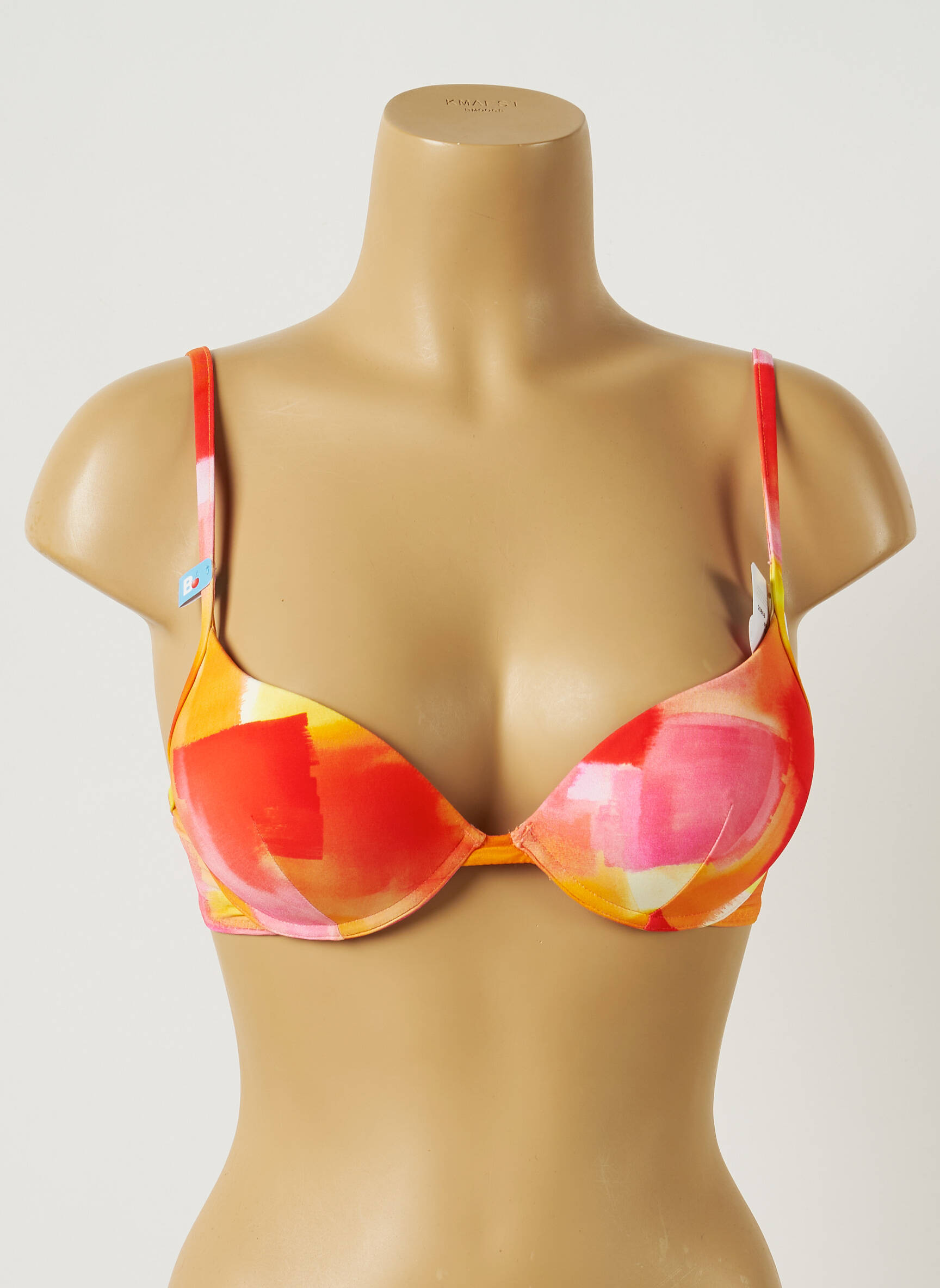 Maudymosi viršūnė tamprumas push-up liemenėlė su aukštu palaikymu oranžinė CHERRY BEACH moteris