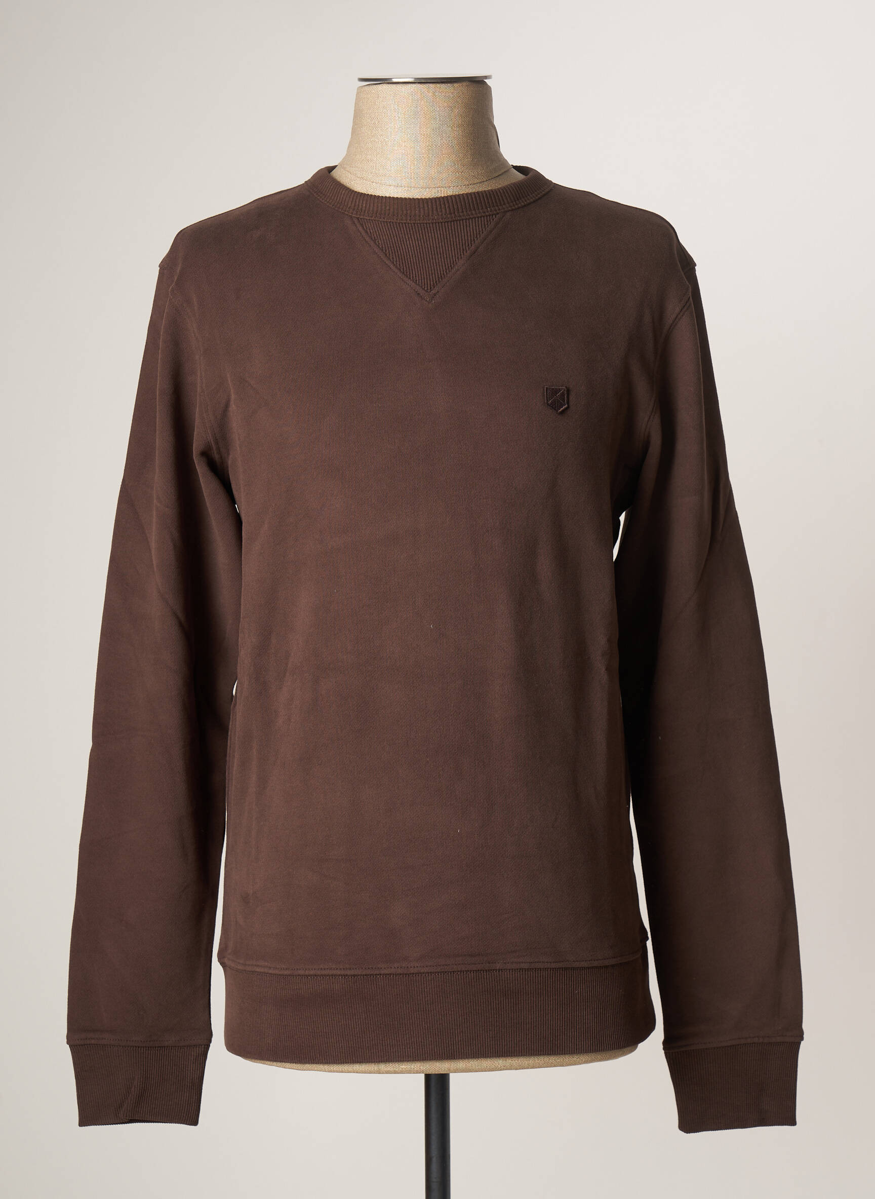 Mikroskopas siuvinėjimas ilgos rankovės rudas JACK & JONES vyras