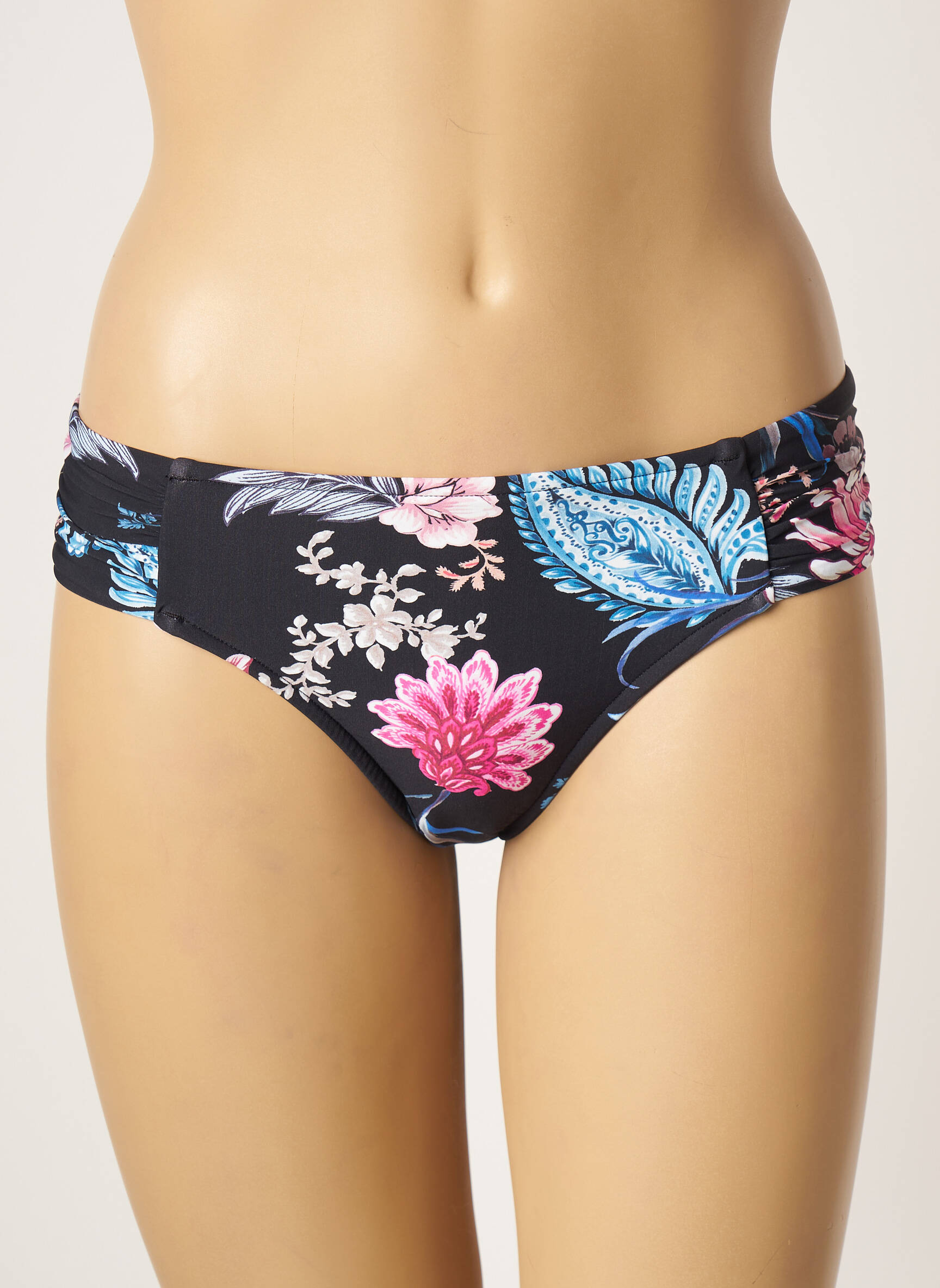 Maudymosi kelnaitės gėlių raštas juodas SEAFOLLY moteris