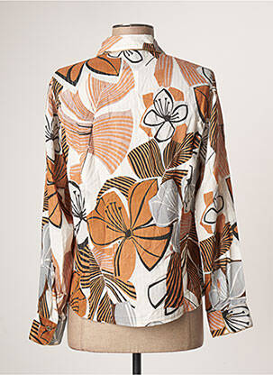 Moteriškas marškinys gėlių raštas ilgos rankovės rudas GREGORY PAT moteris