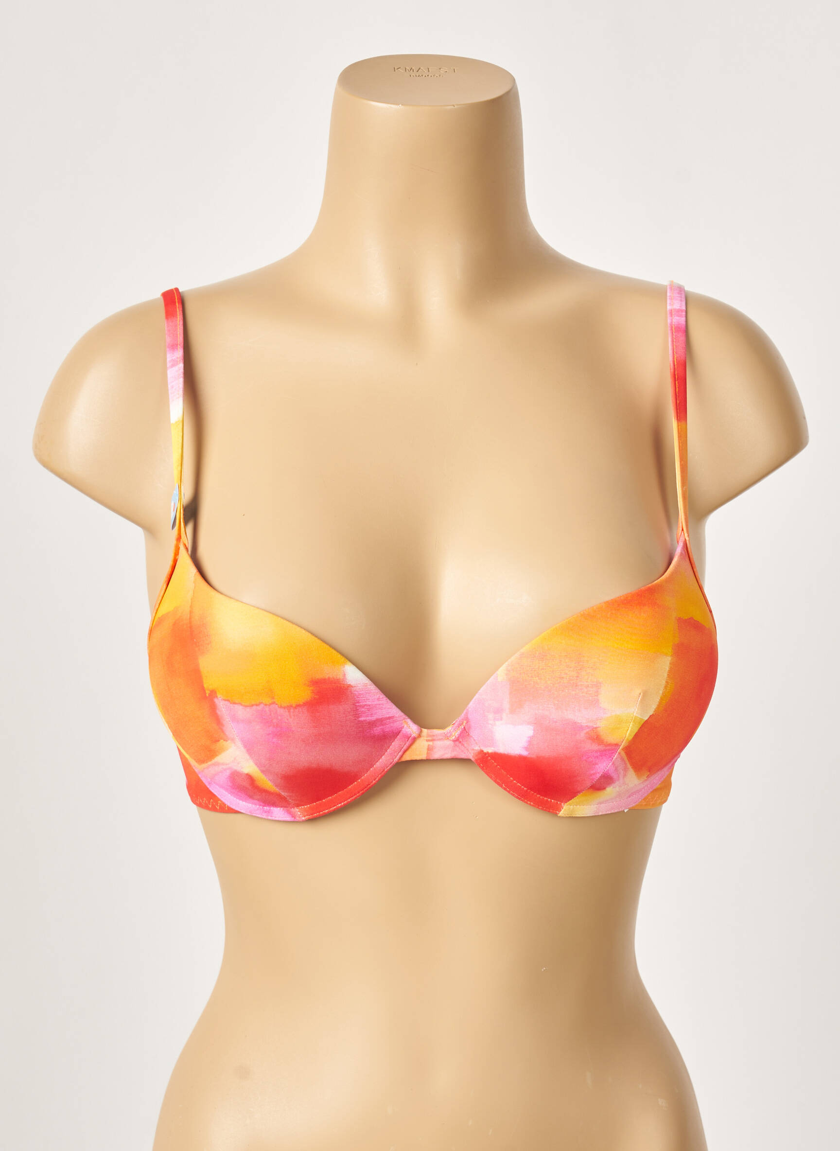 Maudymosi viršūnė tamprumas push-up liemenėlė su aukštu palaikymu oranžinė CHERRY BEACH moteris