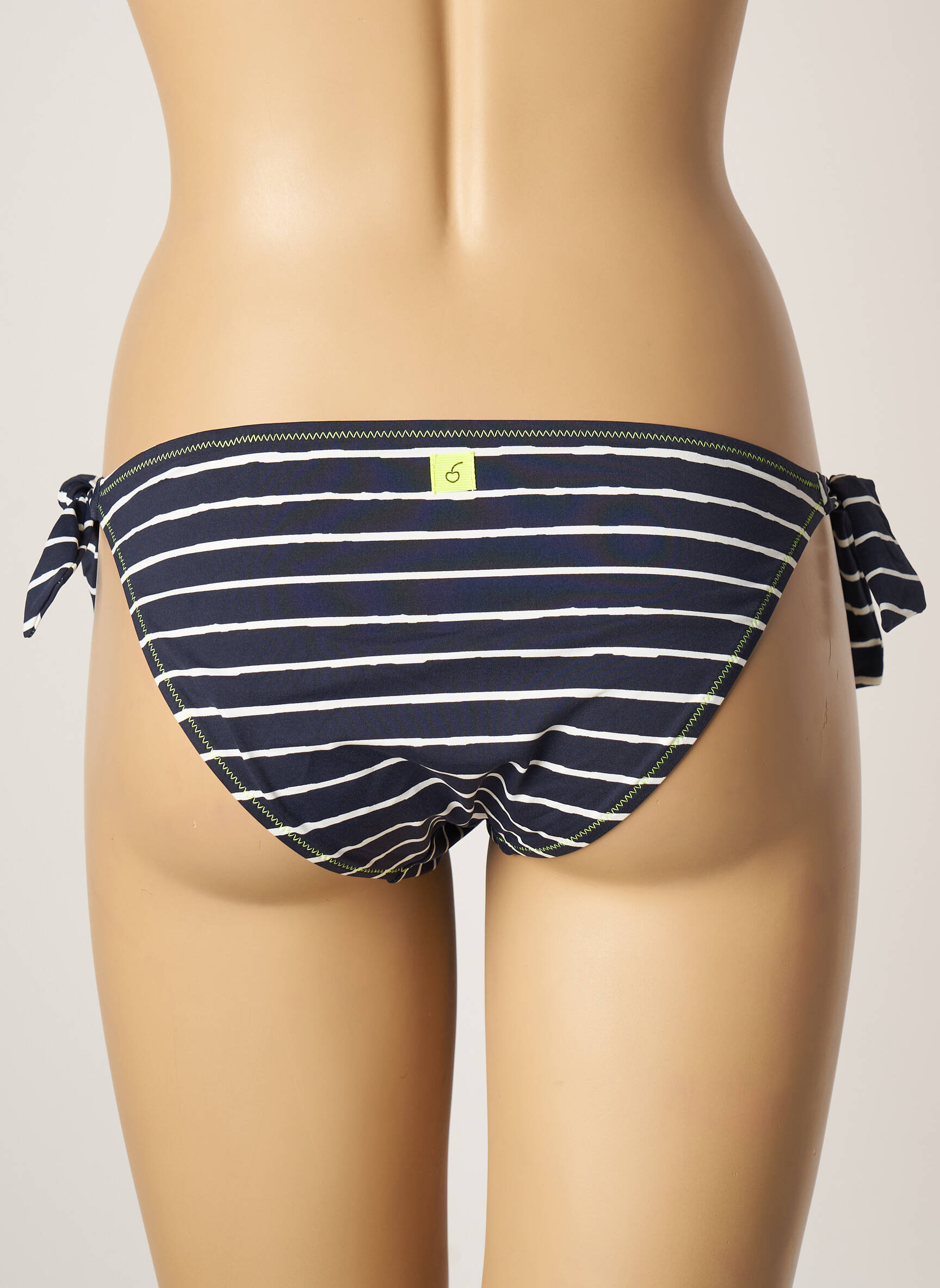 Maudymosi kelnaitės satino efektas bikini mėlyna CHERRY BEACH moteris