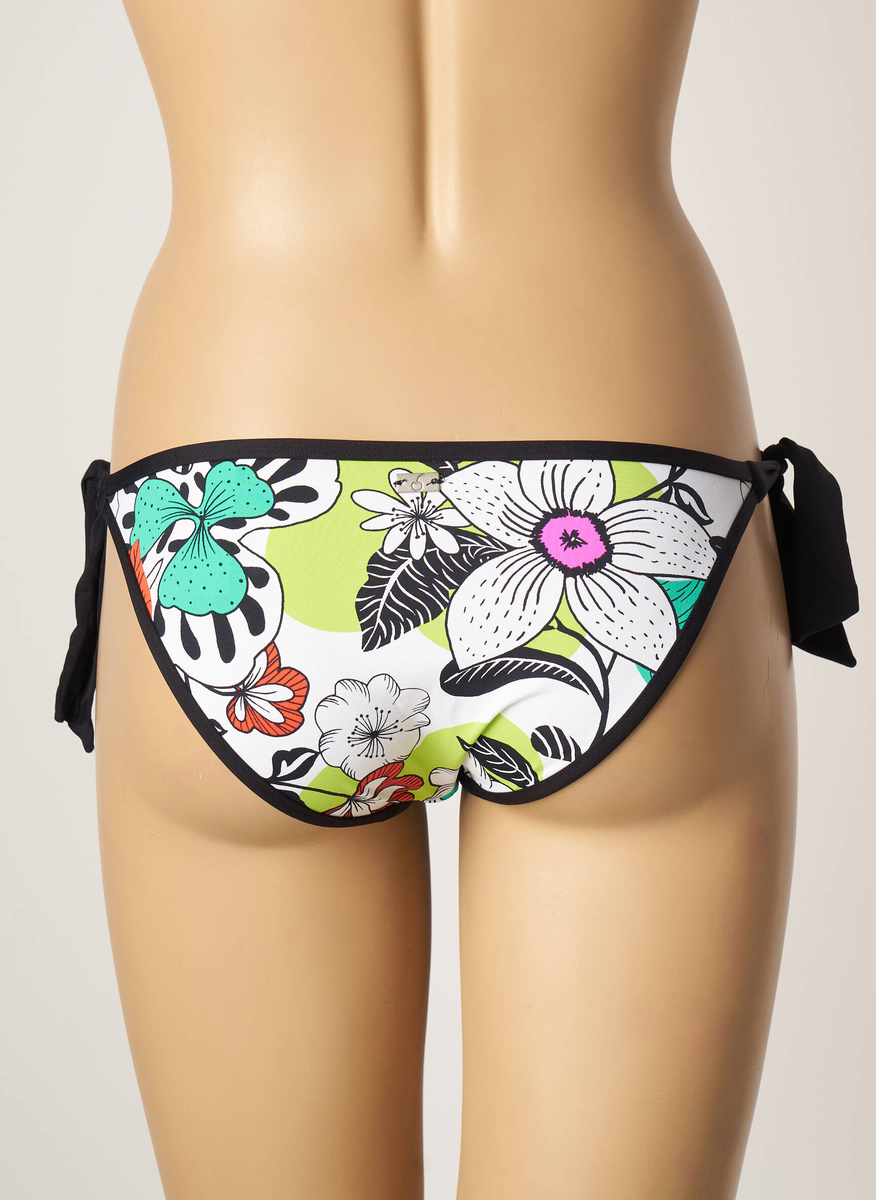 Maudymosi kelnaitės gėlių raštas bikini baltas CHERRY BEACH moteris