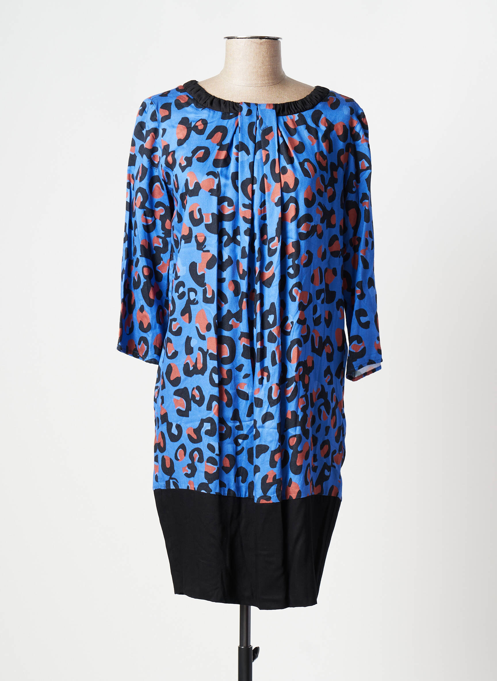 Pusilgių suknelė 3/4 rankovės 3/4 rankovės mėlyna TRUSSARDI JEANS moteris