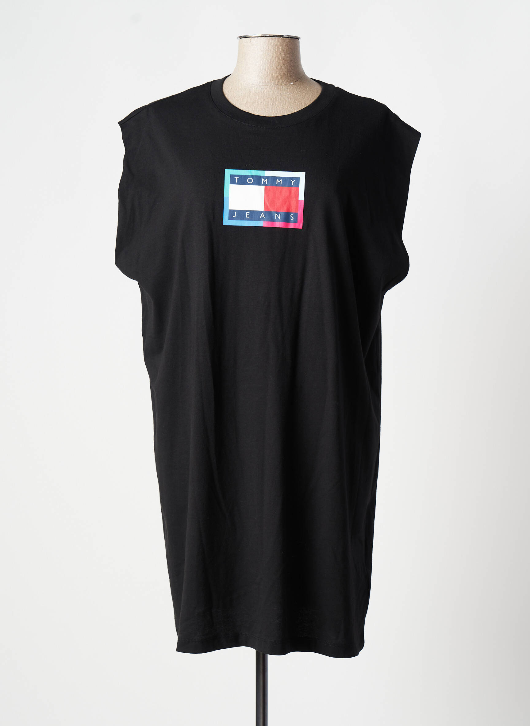 Pusilgių suknelė trumpas rankovės trumpas rankovės juodas TOMMY HILFIGER moteris