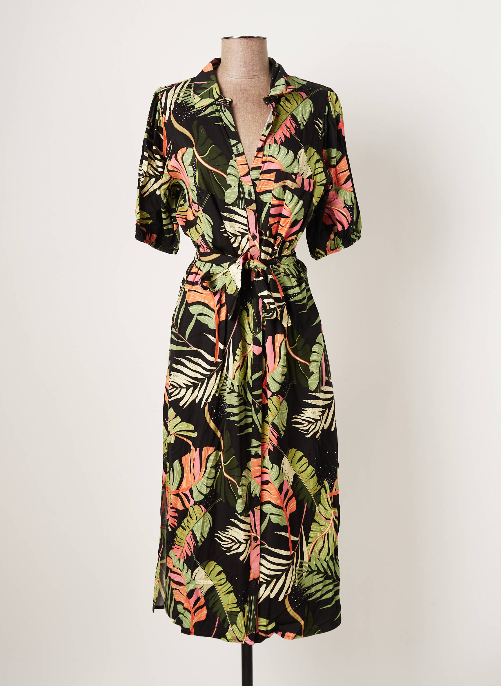 Pusilgių suknelė trumpas rankovės trumpas rankovės žalias GEISHA moteris