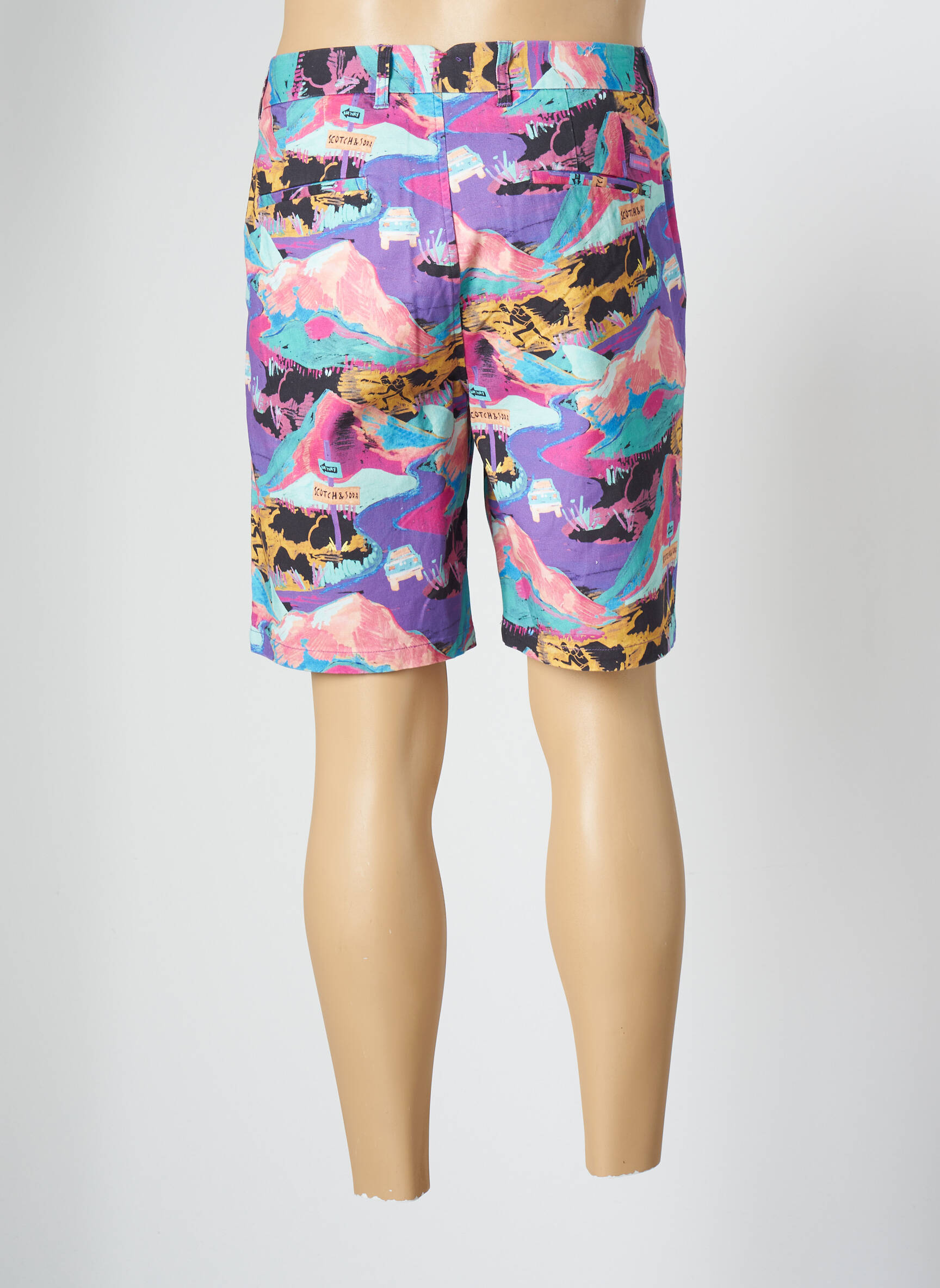 Bermudas popelinos audinys, kuris pasižymi lygiu ir tankiu paviršiumi. normala dydis violetinis SCOTCH & SODA vyras