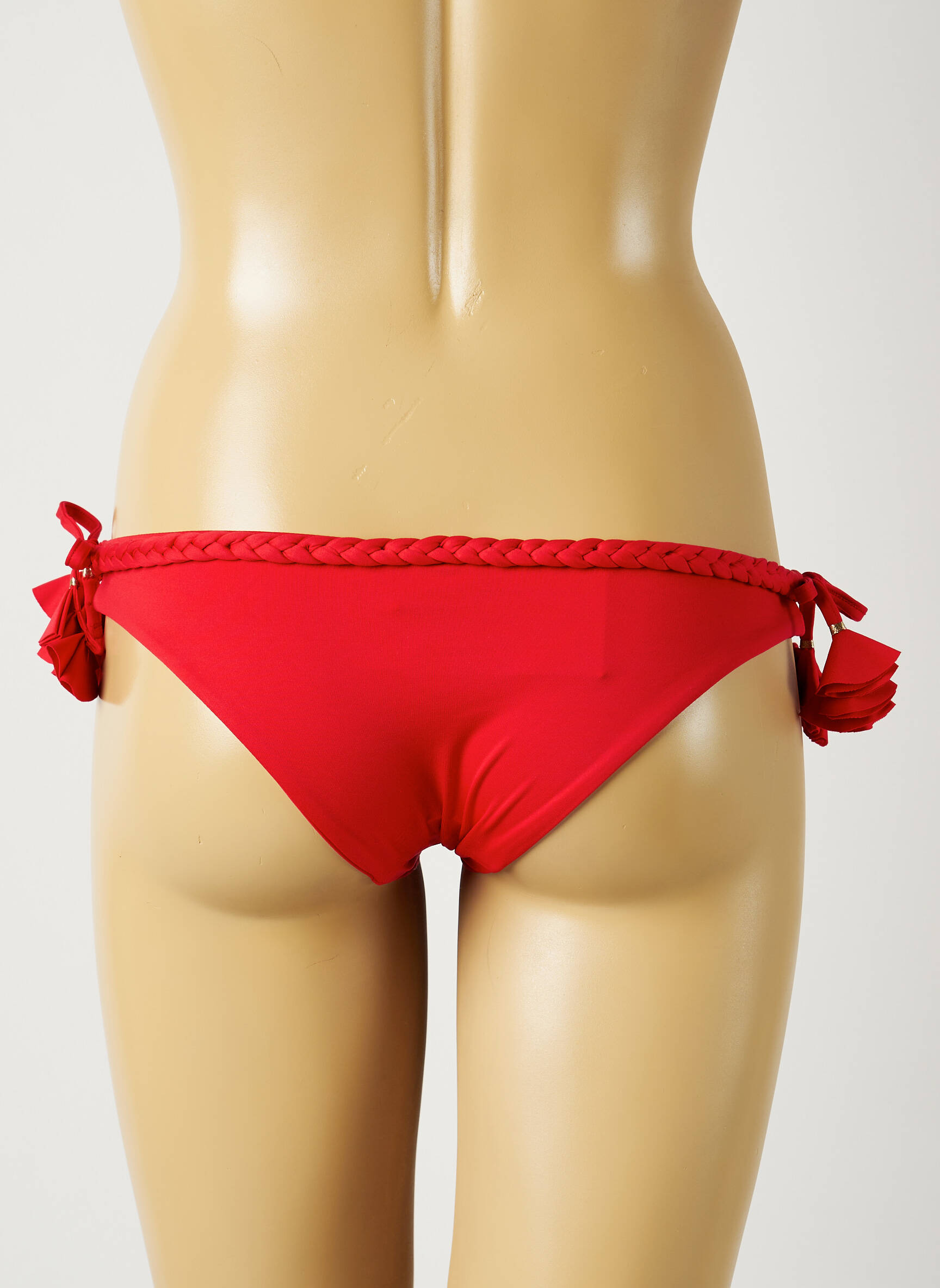 Maudymosi kelnaitės satino efektas bikini raudona ALMA DA ONDA moteris
