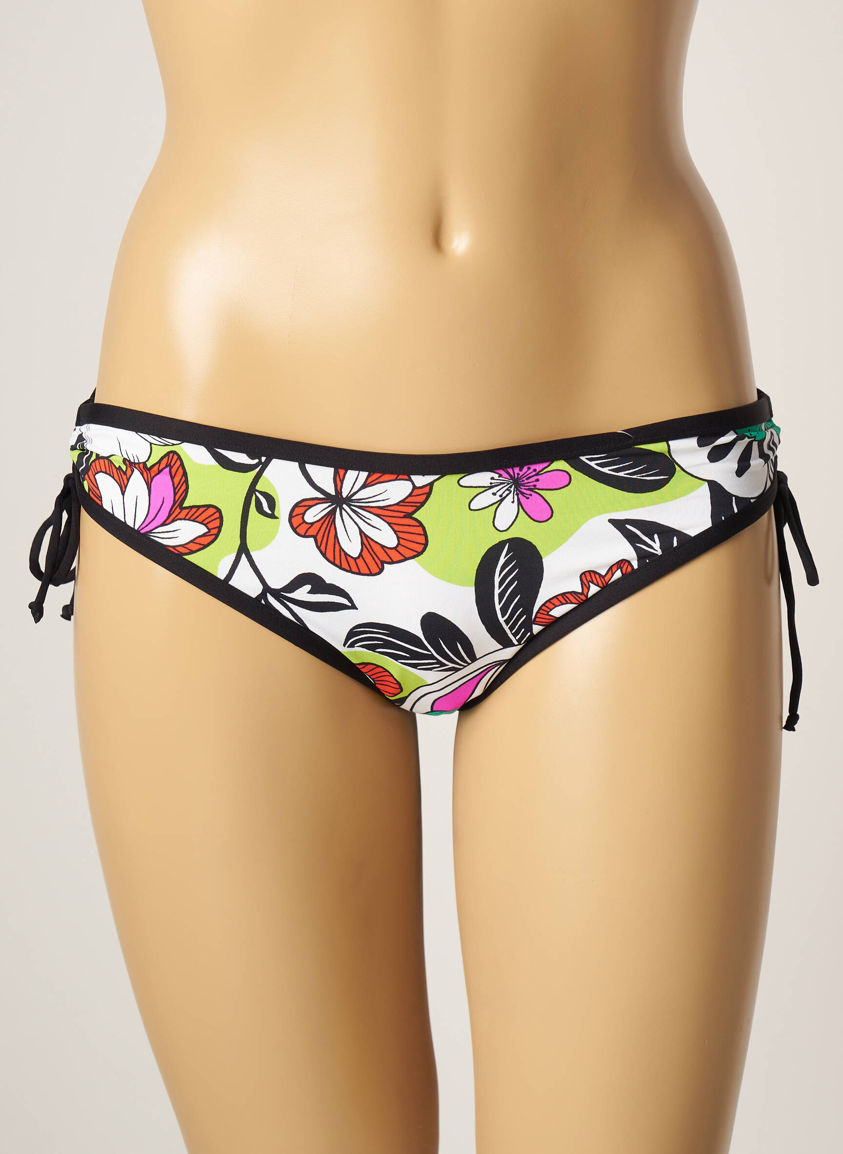 Maudymosi kelnaitės gėlių raštas bikini baltas CHERRY BEACH moteris