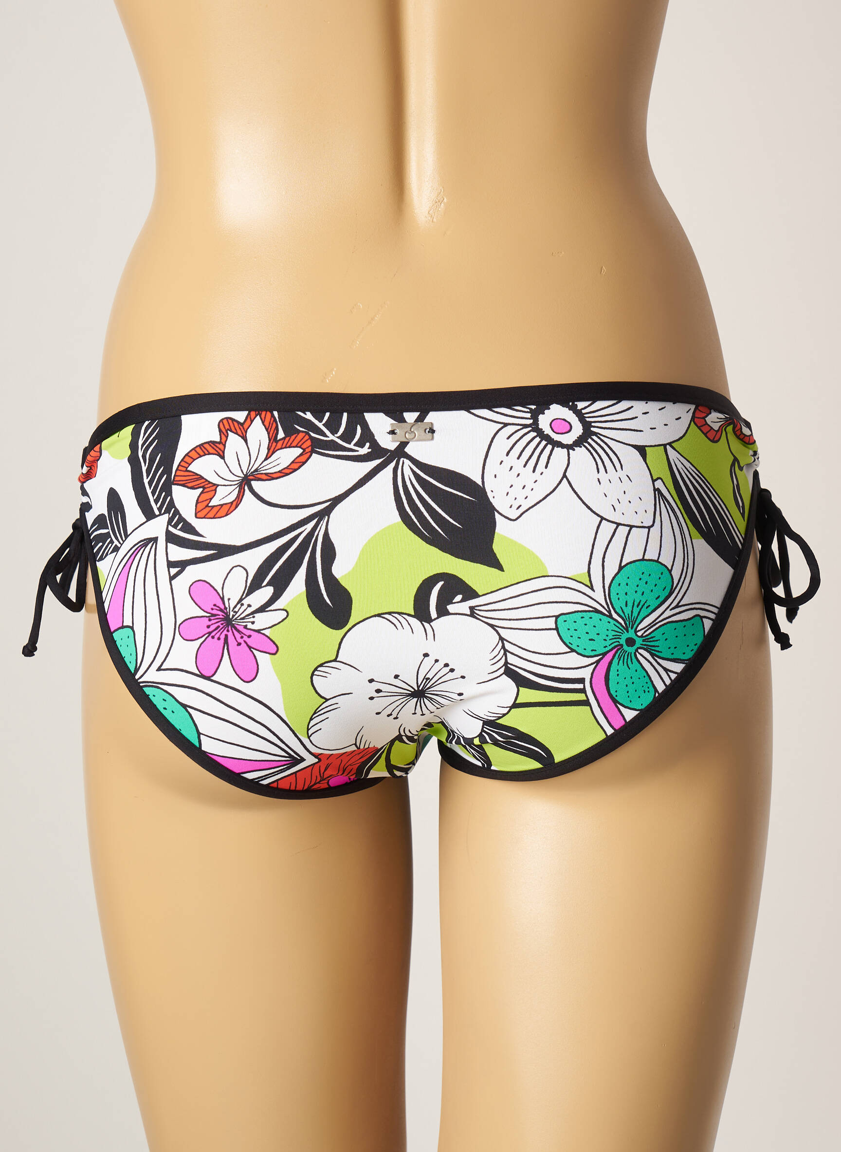 Maudymosi kelnaitės gėlių raštas bikini baltas CHERRY BEACH moteris