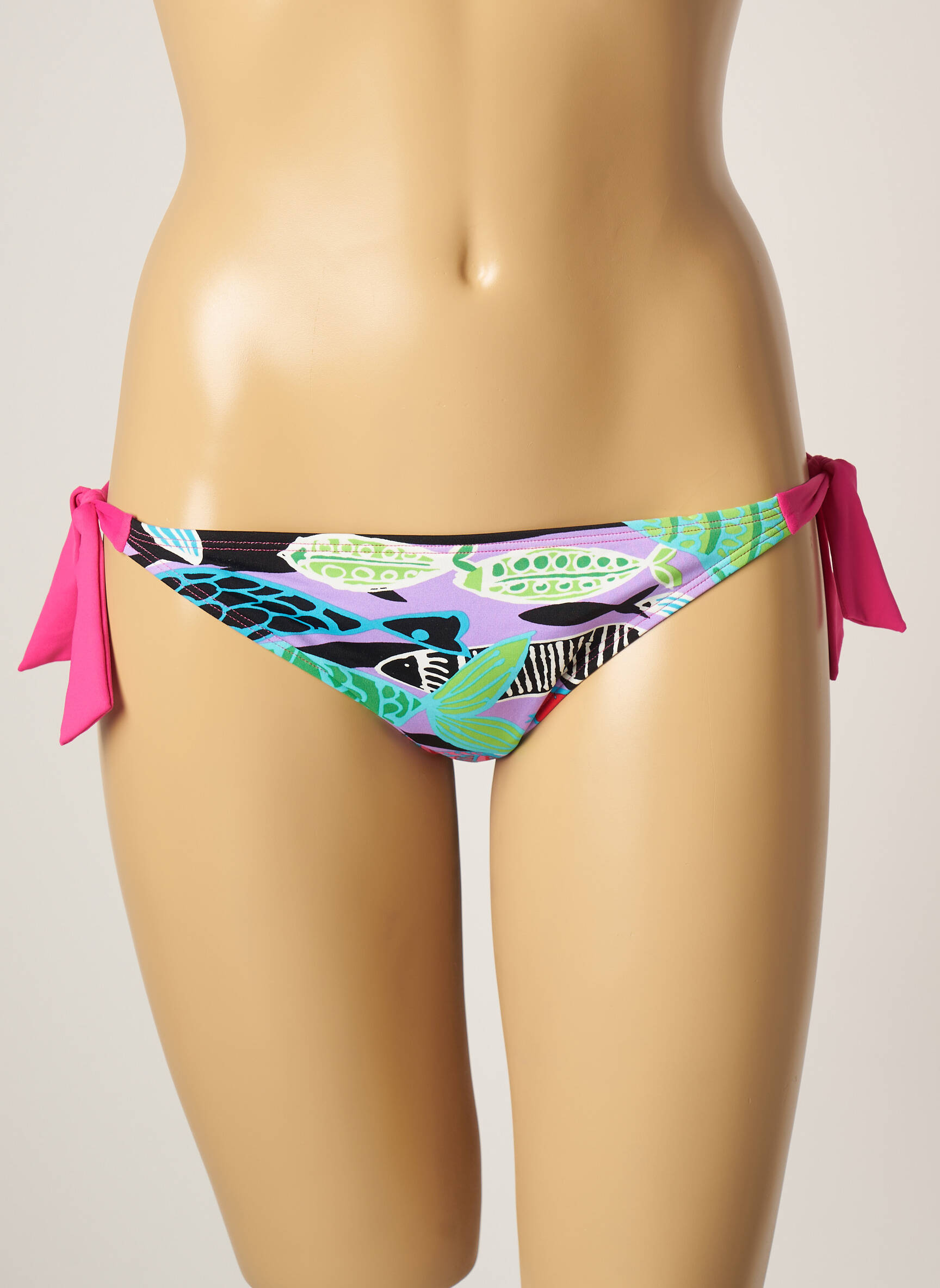 Maudymosi kelnaitės fantazijos raštas bikini violetinis CHERRY BEACH moteris