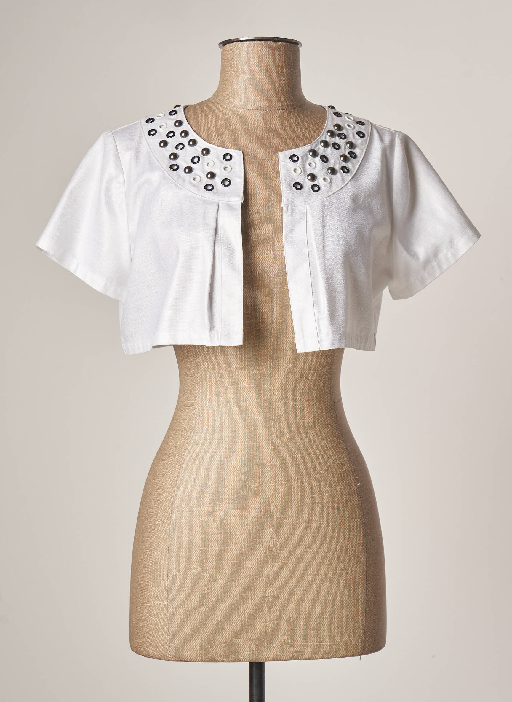 Bolero satino efektas baltas ZAPA moteris