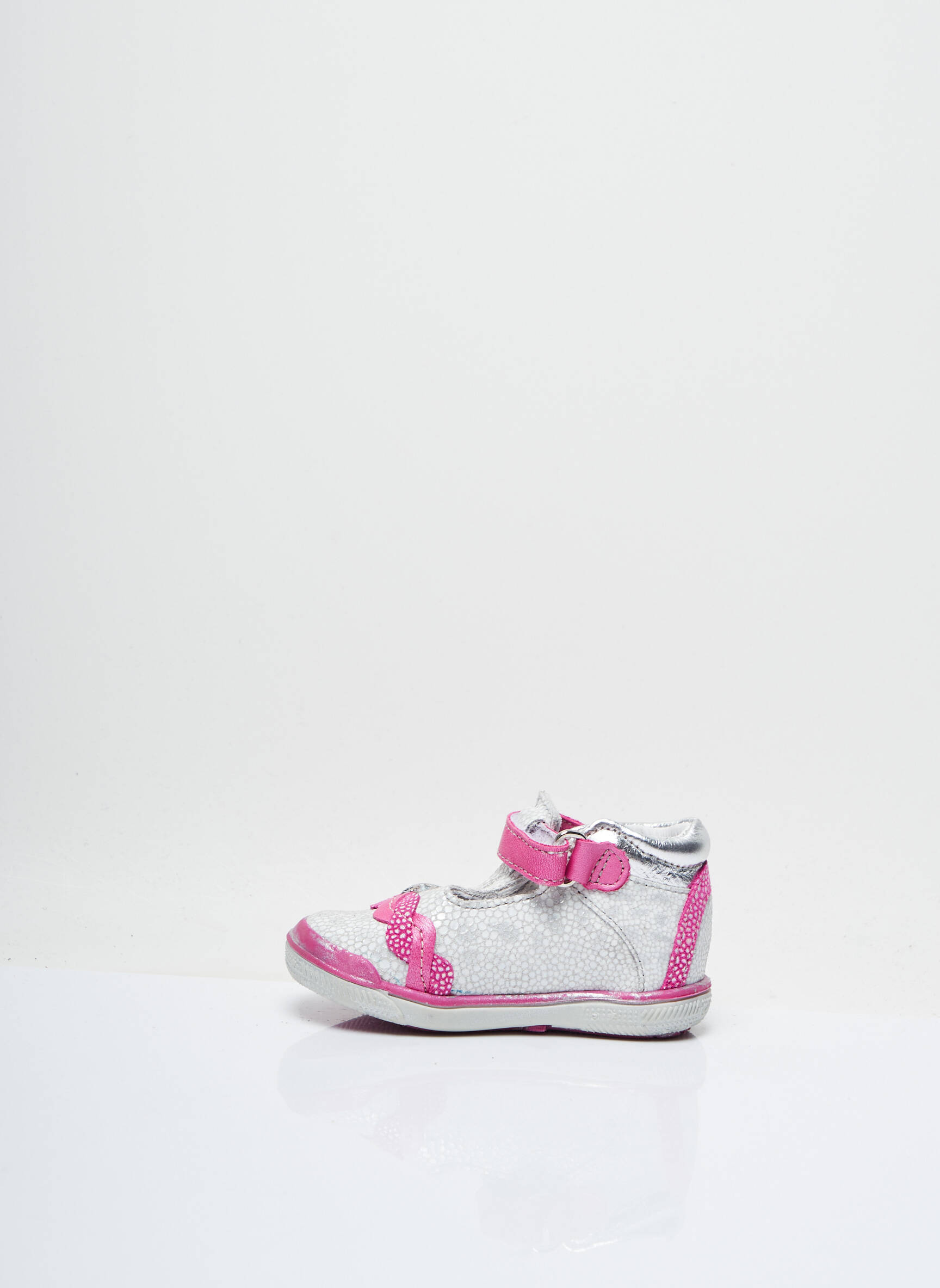 Sandalai/nu pėdos metalizuotas audinys kompensuotas kulnas rožinė BABYBOTTE mergina