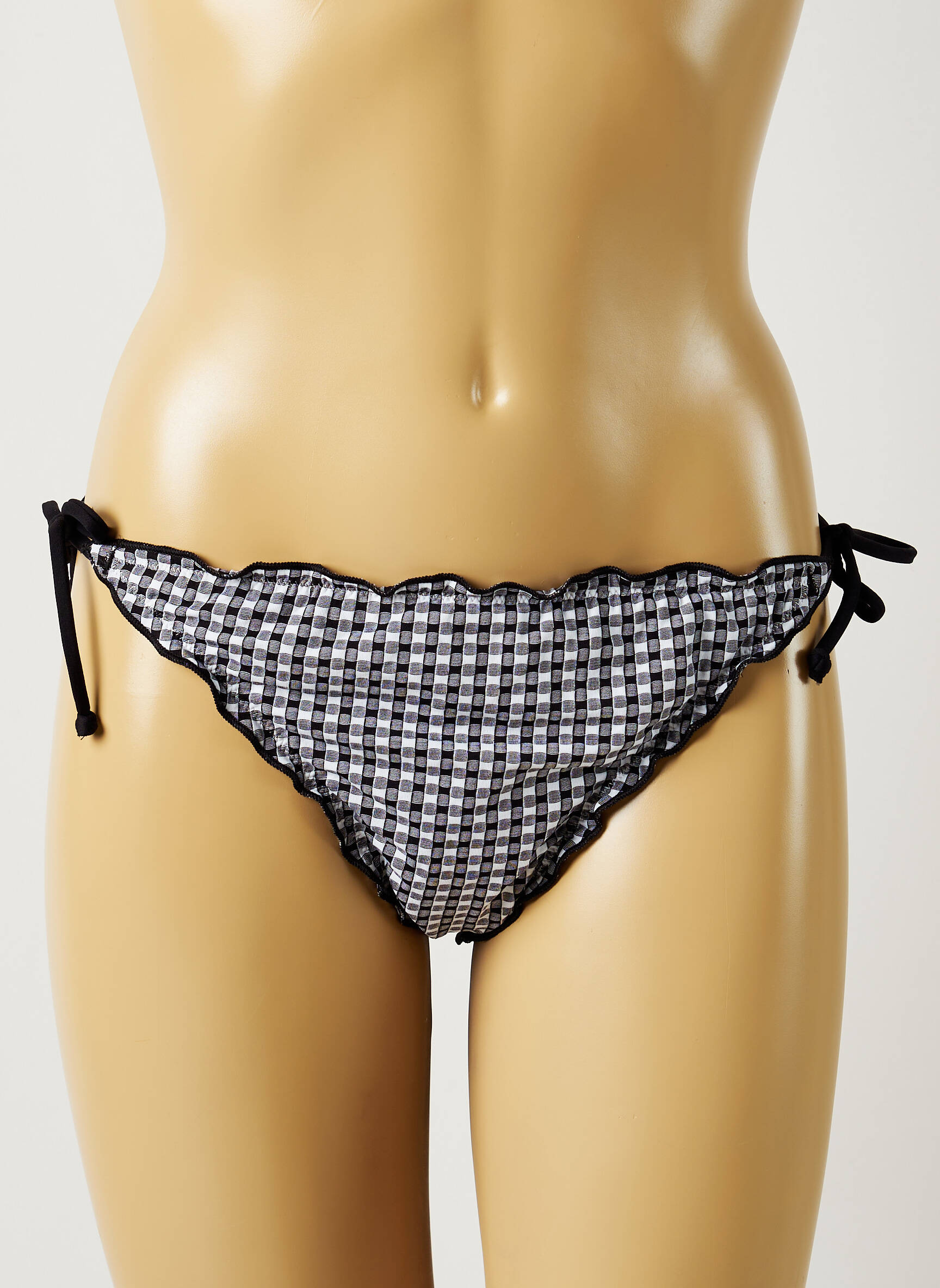 Maudymosi kelnaitės užsegimas su raišteliais bikini juodas BANANA MOON moteris