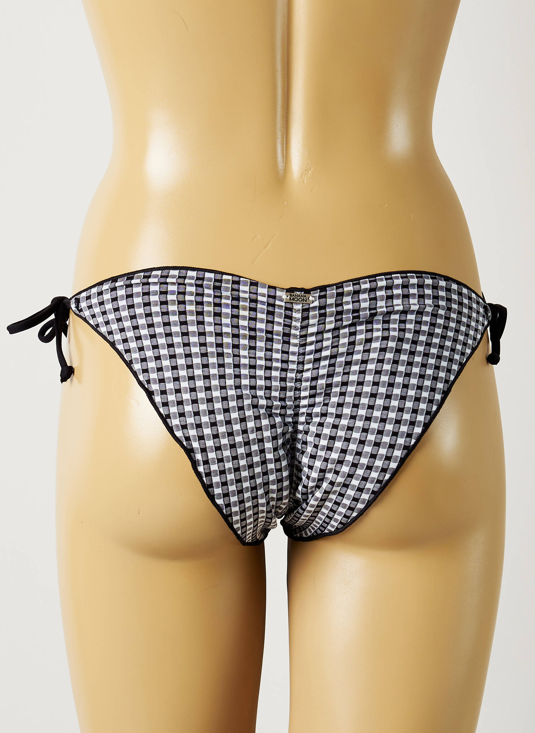 Maudymosi kelnaitės užsegimas su raišteliais bikini juodas BANANA MOON moteris