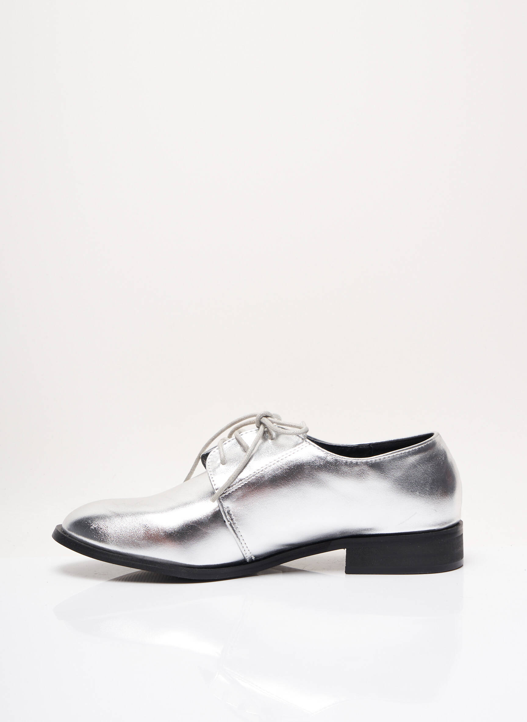 Derbiai lygus medžiaga plokščias kulnas iki 3 cm pilka I LOVE SHOES moteris