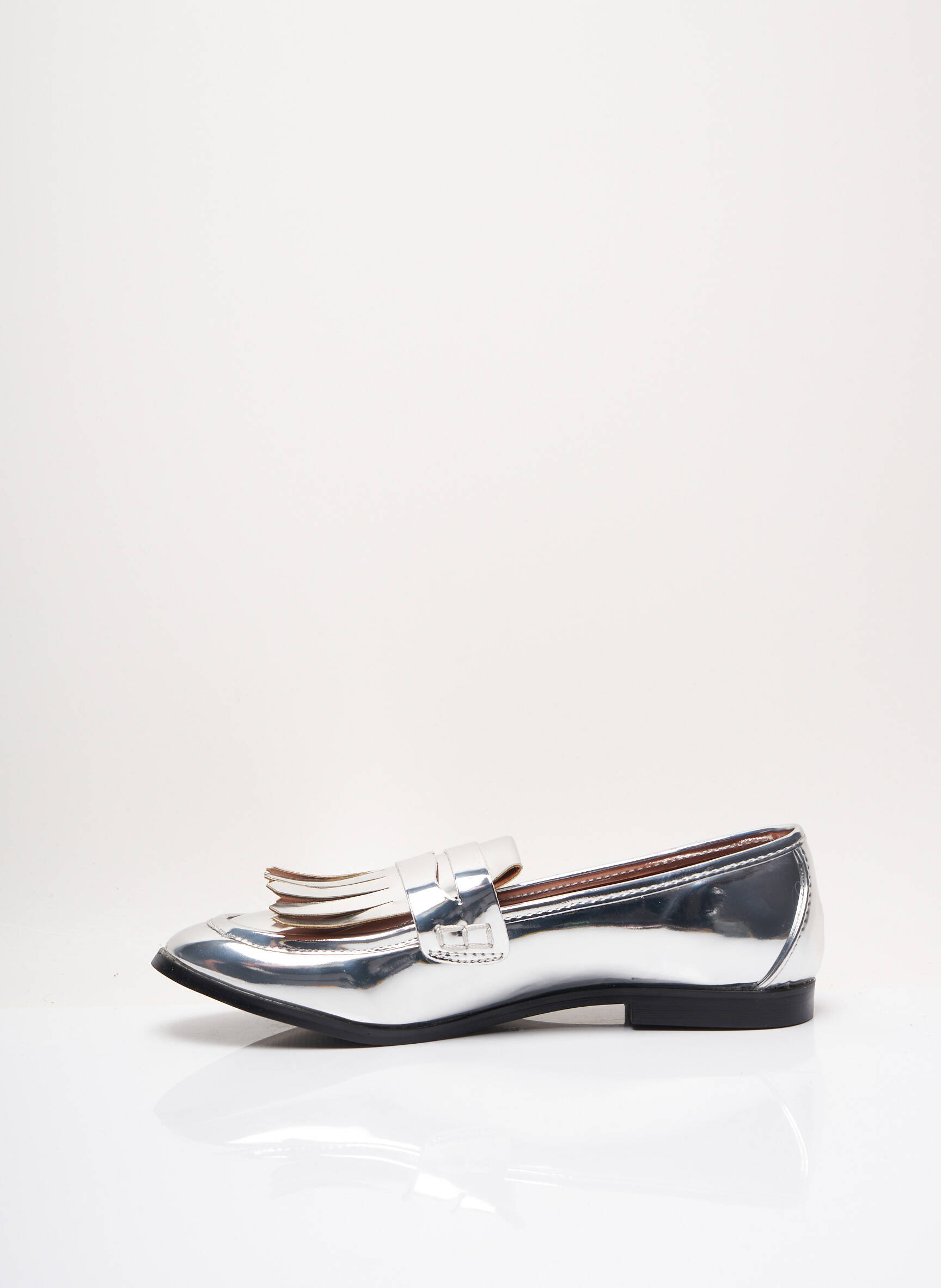 Mokasīnai lygus medžiaga plokščias kulnas iki 3 cm pilka I LOVE SHOES moteris