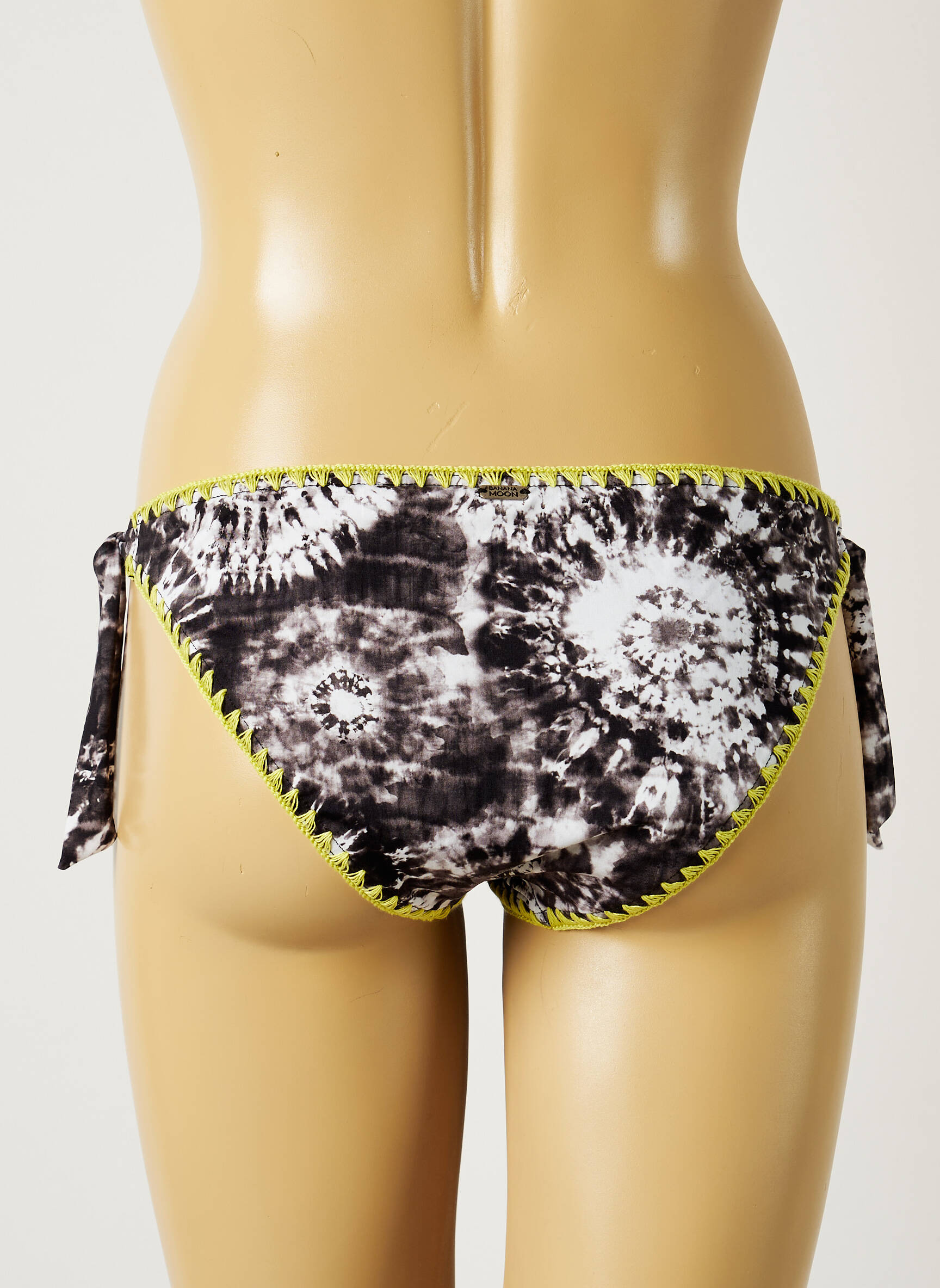 Maudymosi kelnaitės užsegimas su raišteliais bikini juodas BANANA MOON moteris