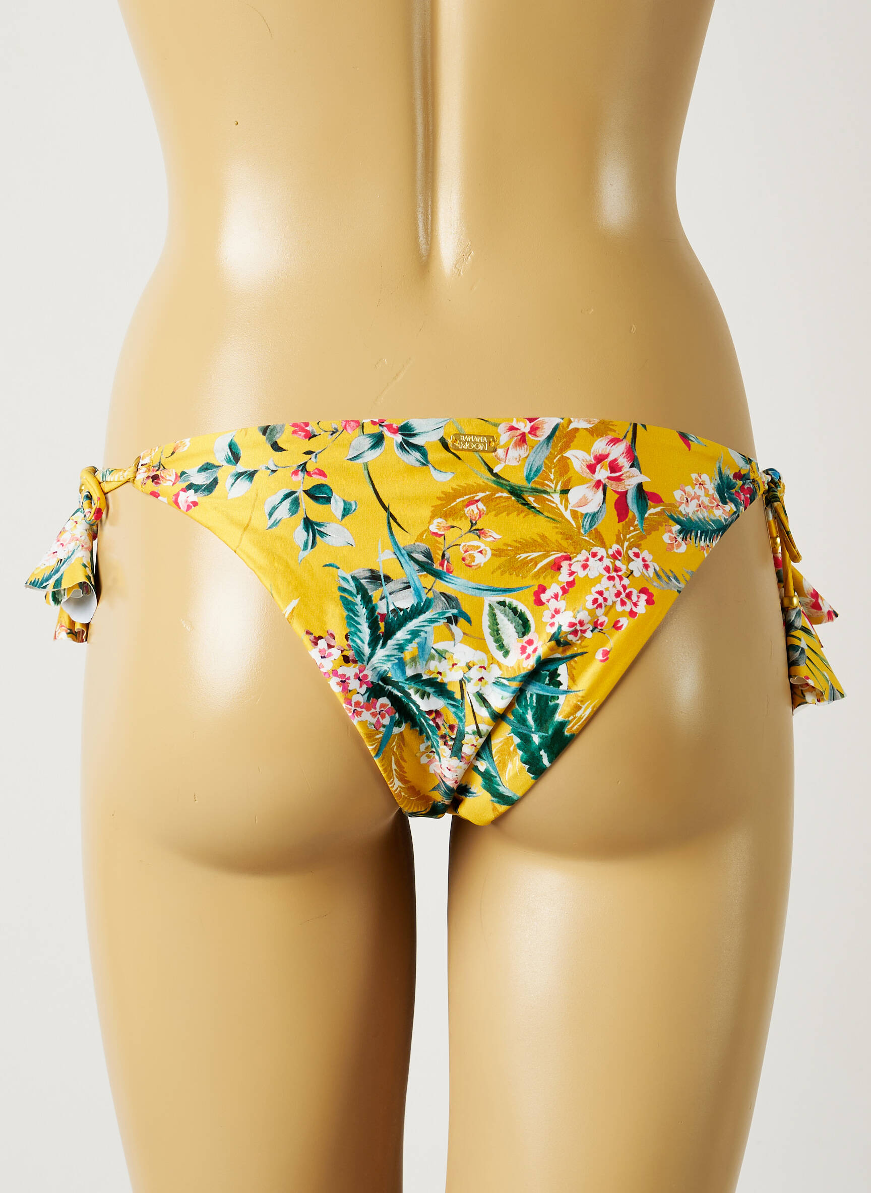 Maudymosi kelnaitės gėlių raštas bikini geltona BANANA MOON moteris