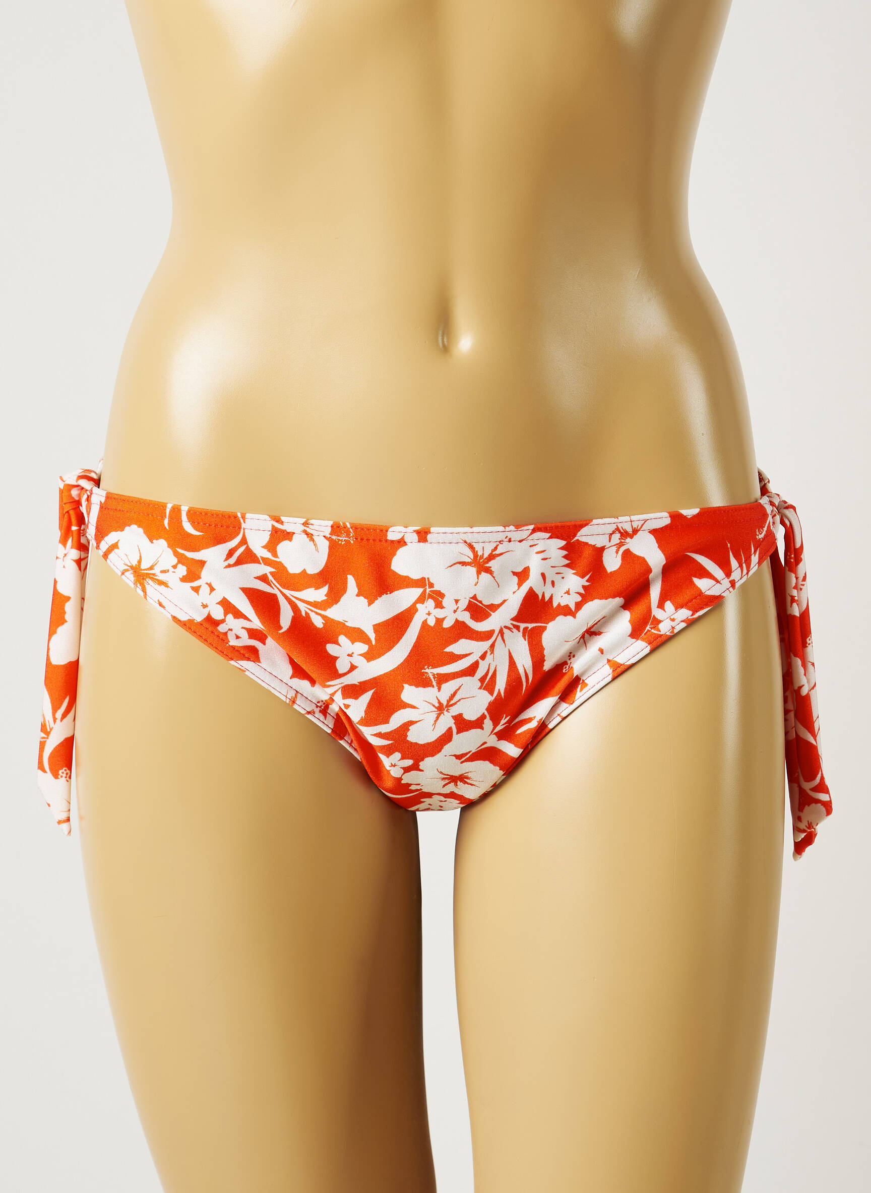 Maudymosi kelnaitės gėlių raštas bikini oranžinė BANANA MOON moteris