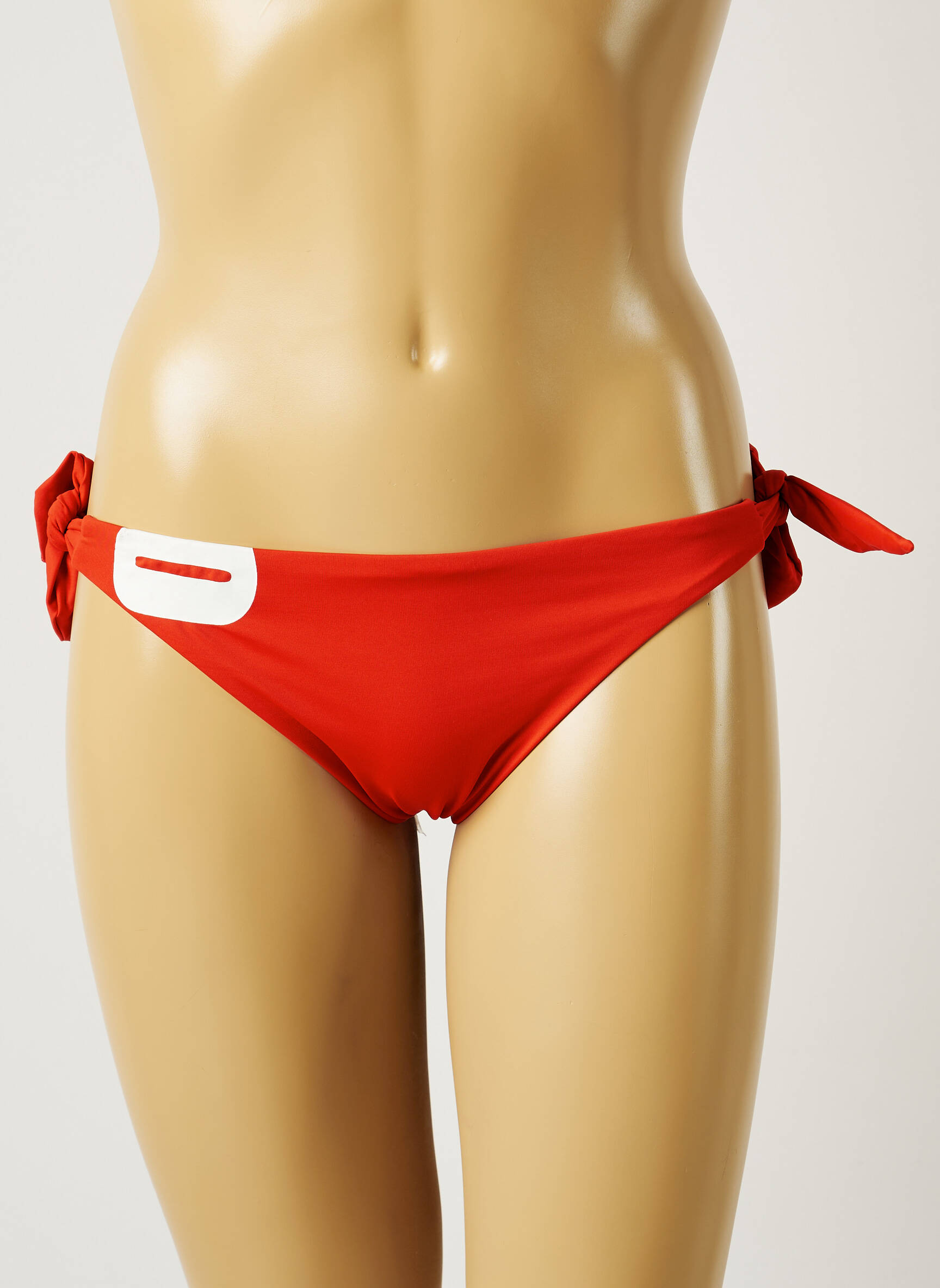 Maudymosi kelnaitės užsegimas su raišteliais bikini oranžinė BANANA MOON moteris