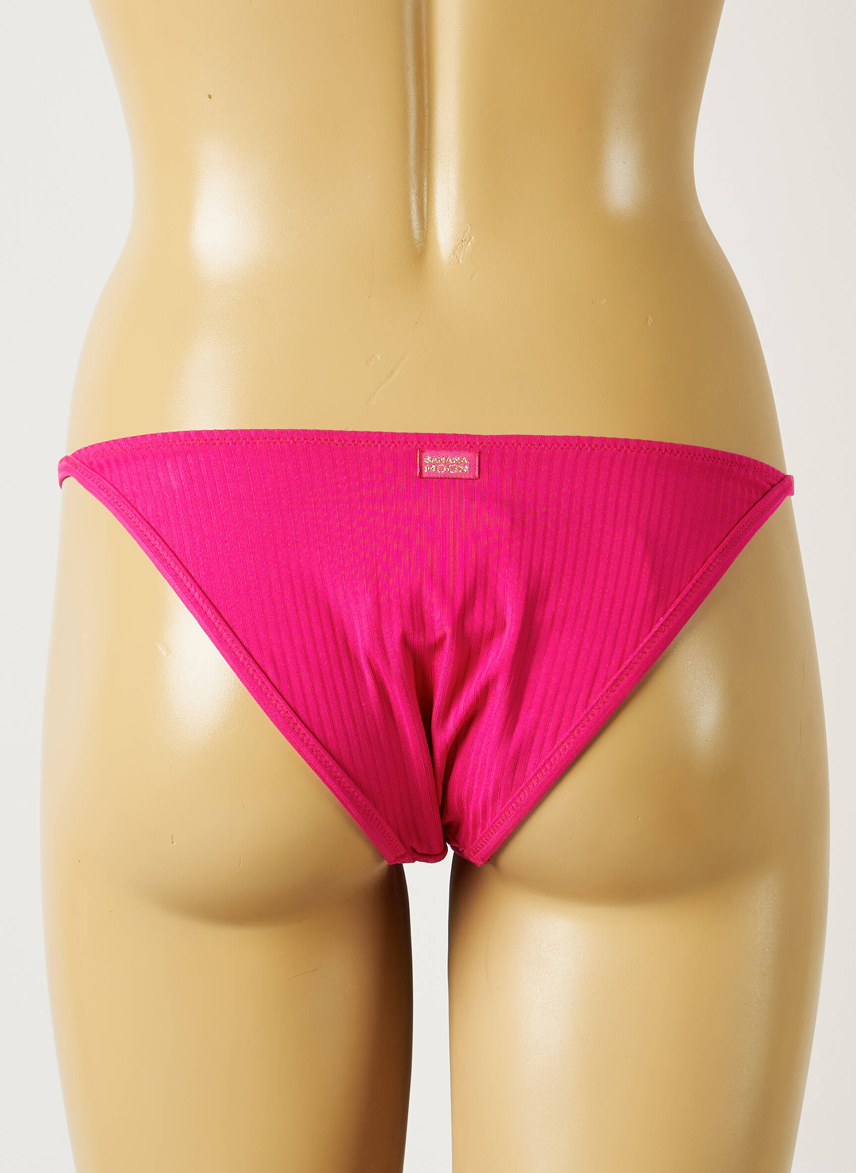 Maudymosi kelnaitės satino efektas bikini rožinė BANANA MOON moteris