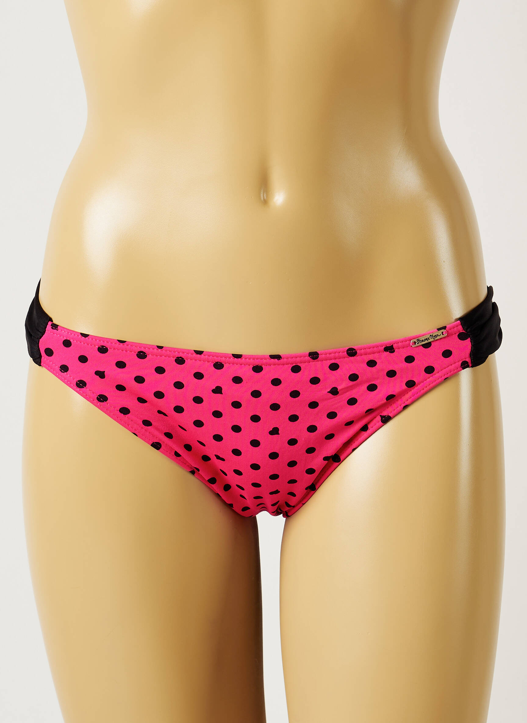 Maudymosi kelnaitės satino efektas bikini rožinė BANANA MOON moteris