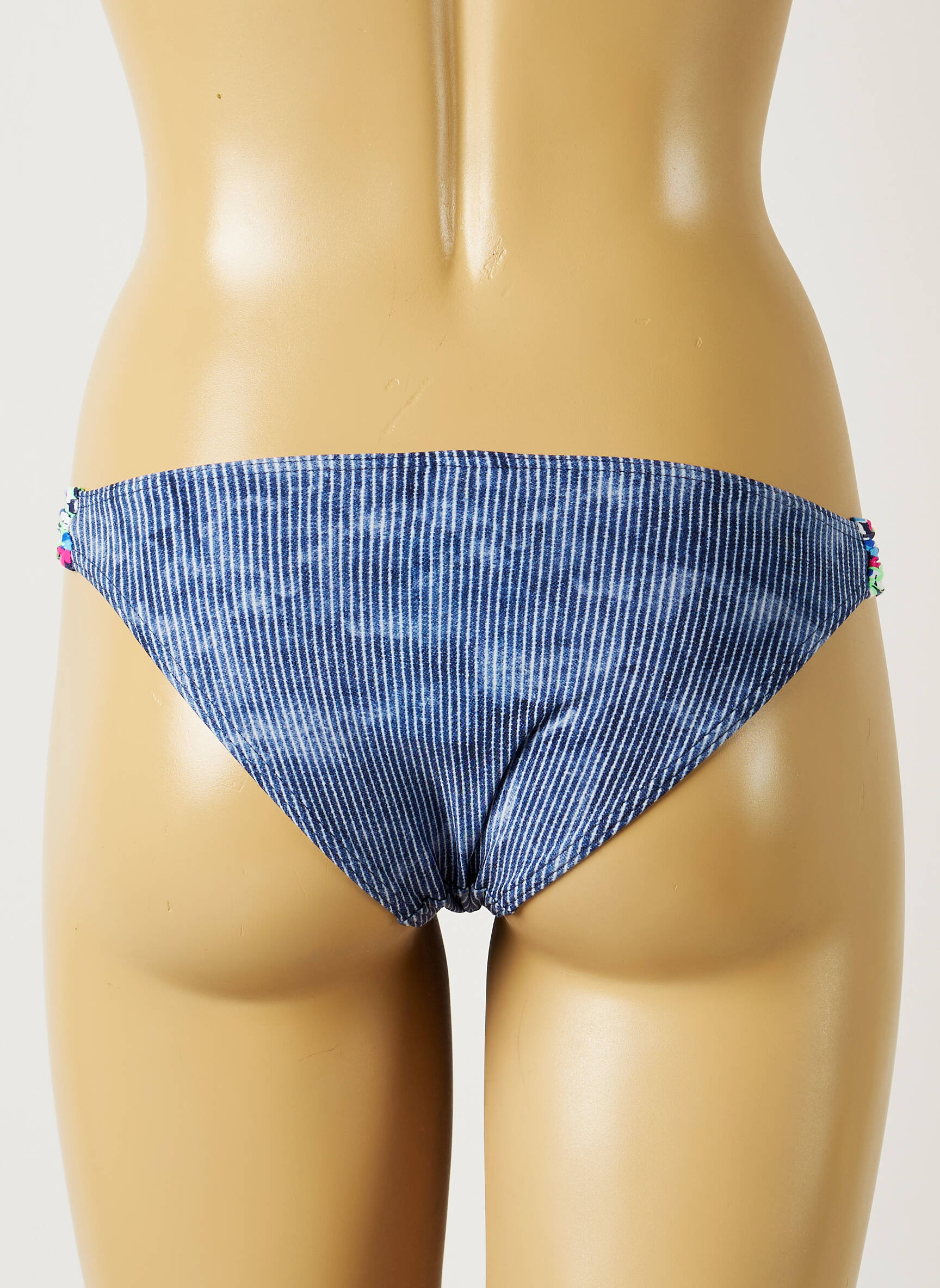 Maudymosi kelnaitės satino efektas bikini mėlyna BANANA MOON moteris