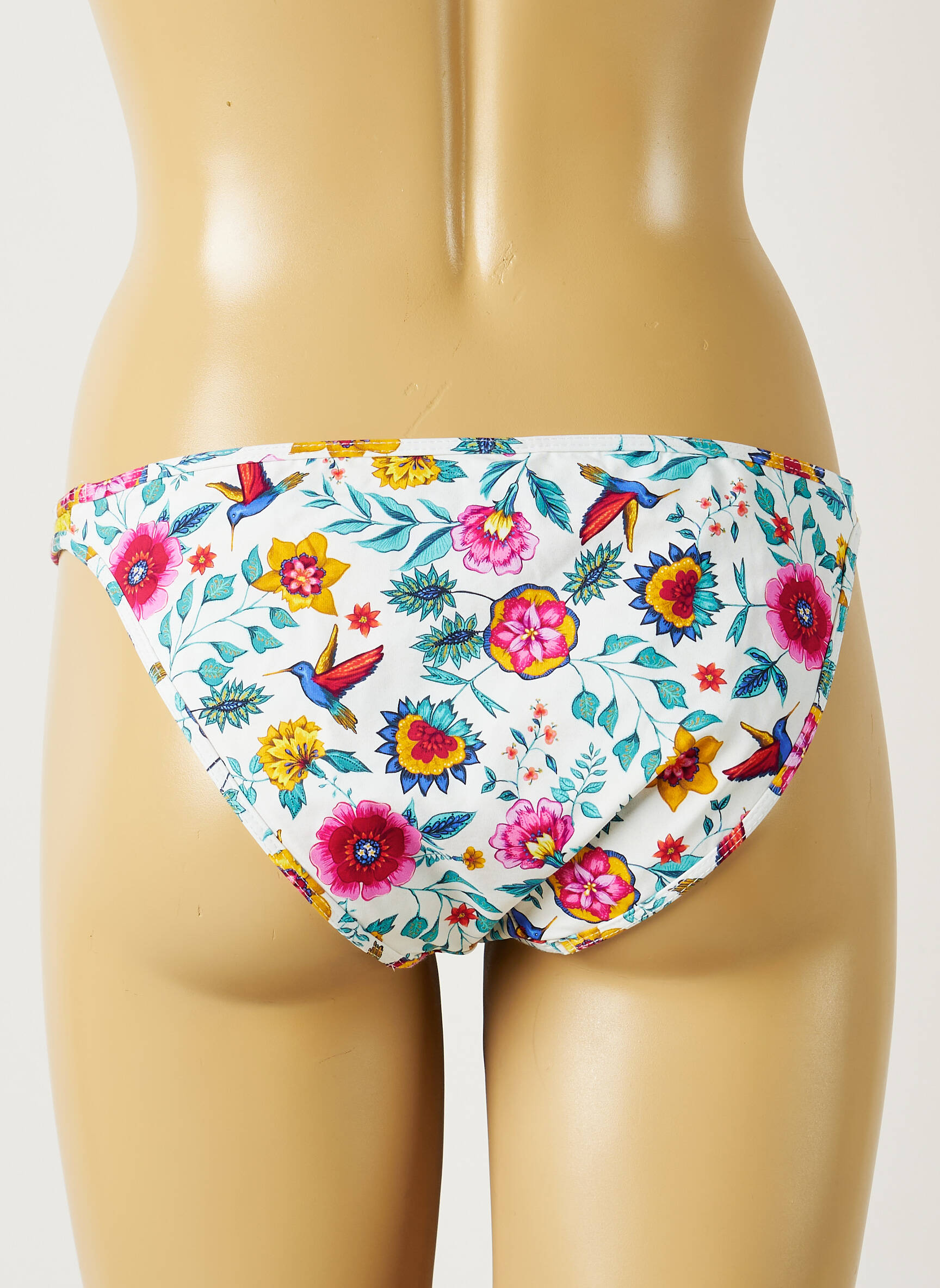 Maudymosi kelnaitės gėlių raštas bikini baltas BANANA MOON moteris