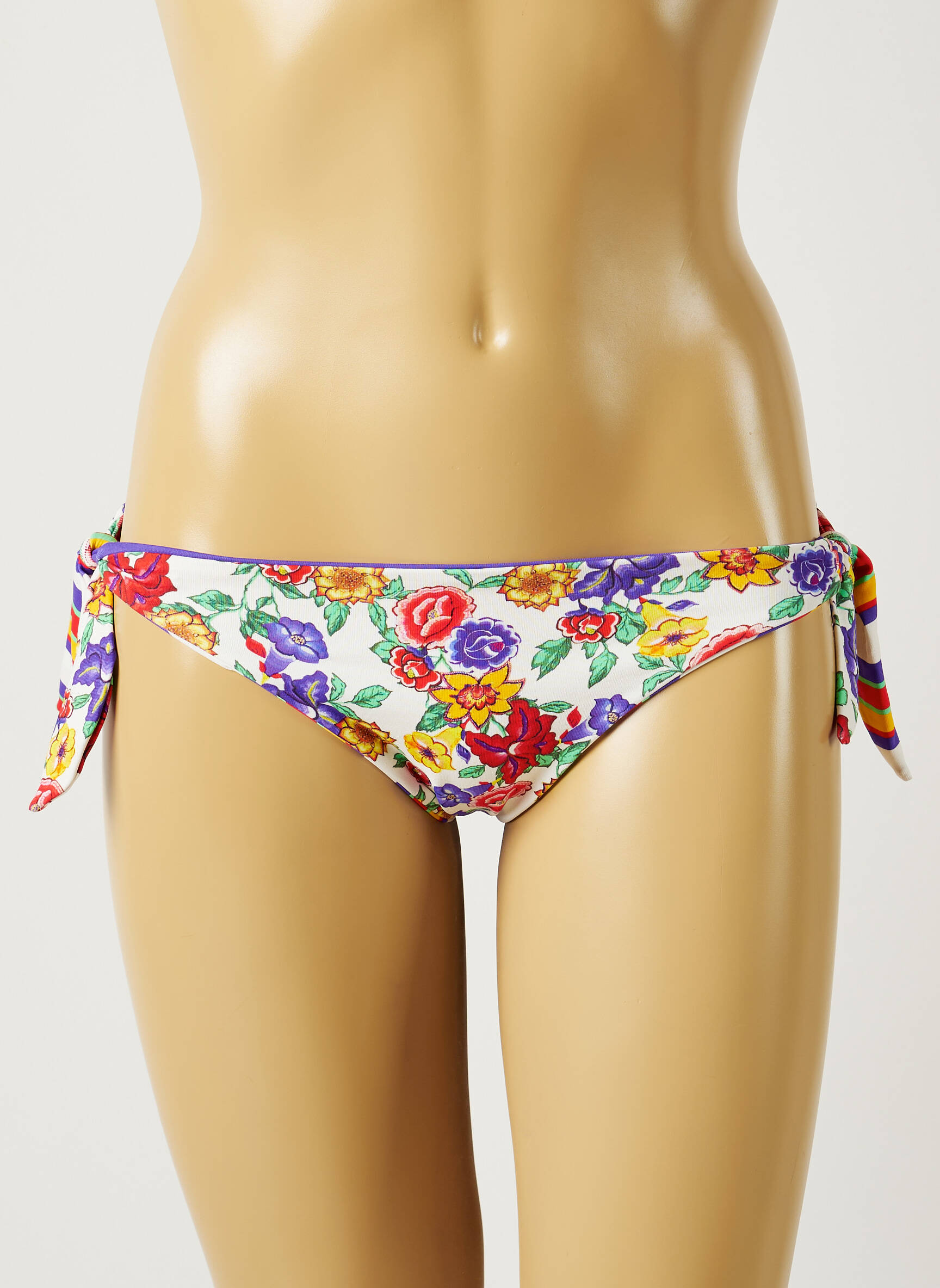 Maudymosi kelnaitės gėlių raštas bikini baltas BANANA MOON moteris
