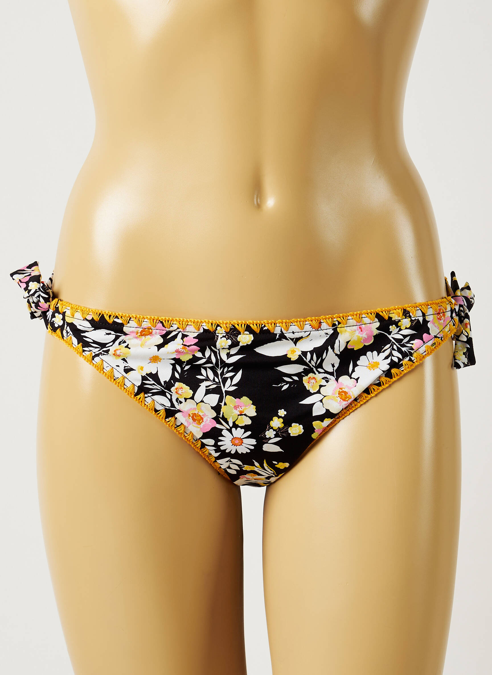Maudymosi kelnaitės gėlių raštas bikini juodas BANANA MOON moteris