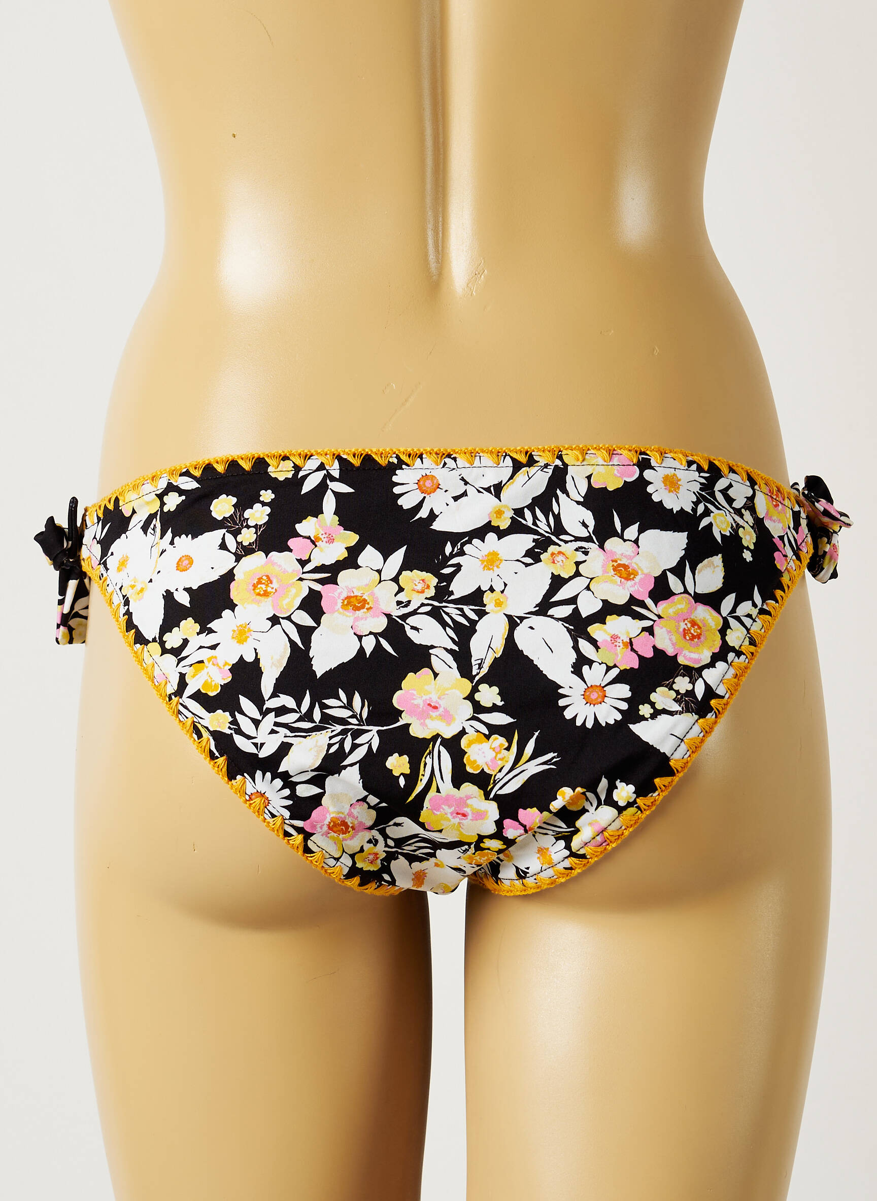 Maudymosi kelnaitės gėlių raštas bikini juodas BANANA MOON moteris