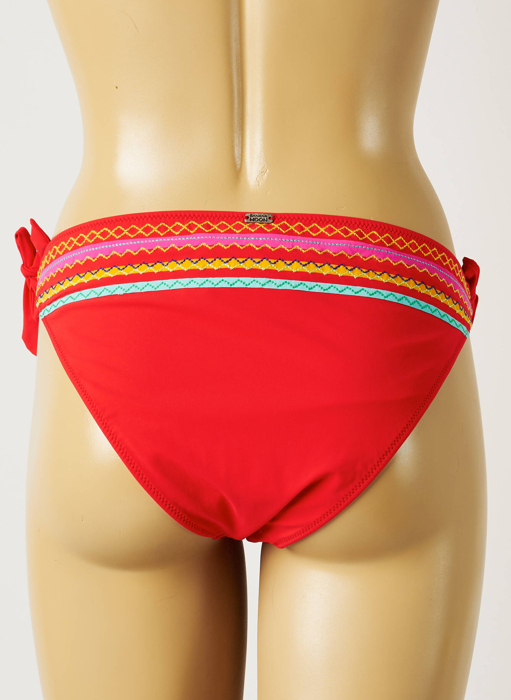 Maudymosi kelnaitės satino efektas bikini raudona BANANA MOON moteris