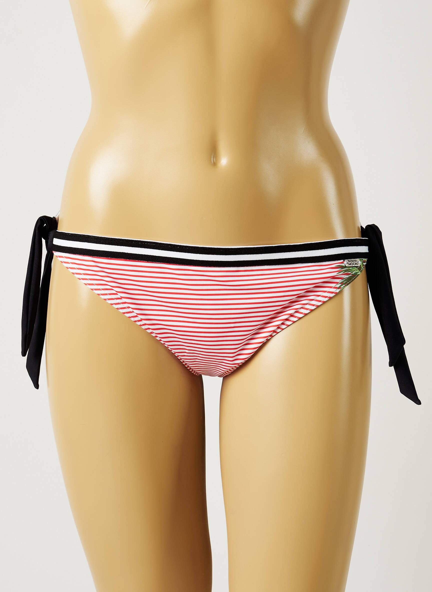 Maudymosi kelnaitės satino audinys bikini raudona BANANA MOON moteris