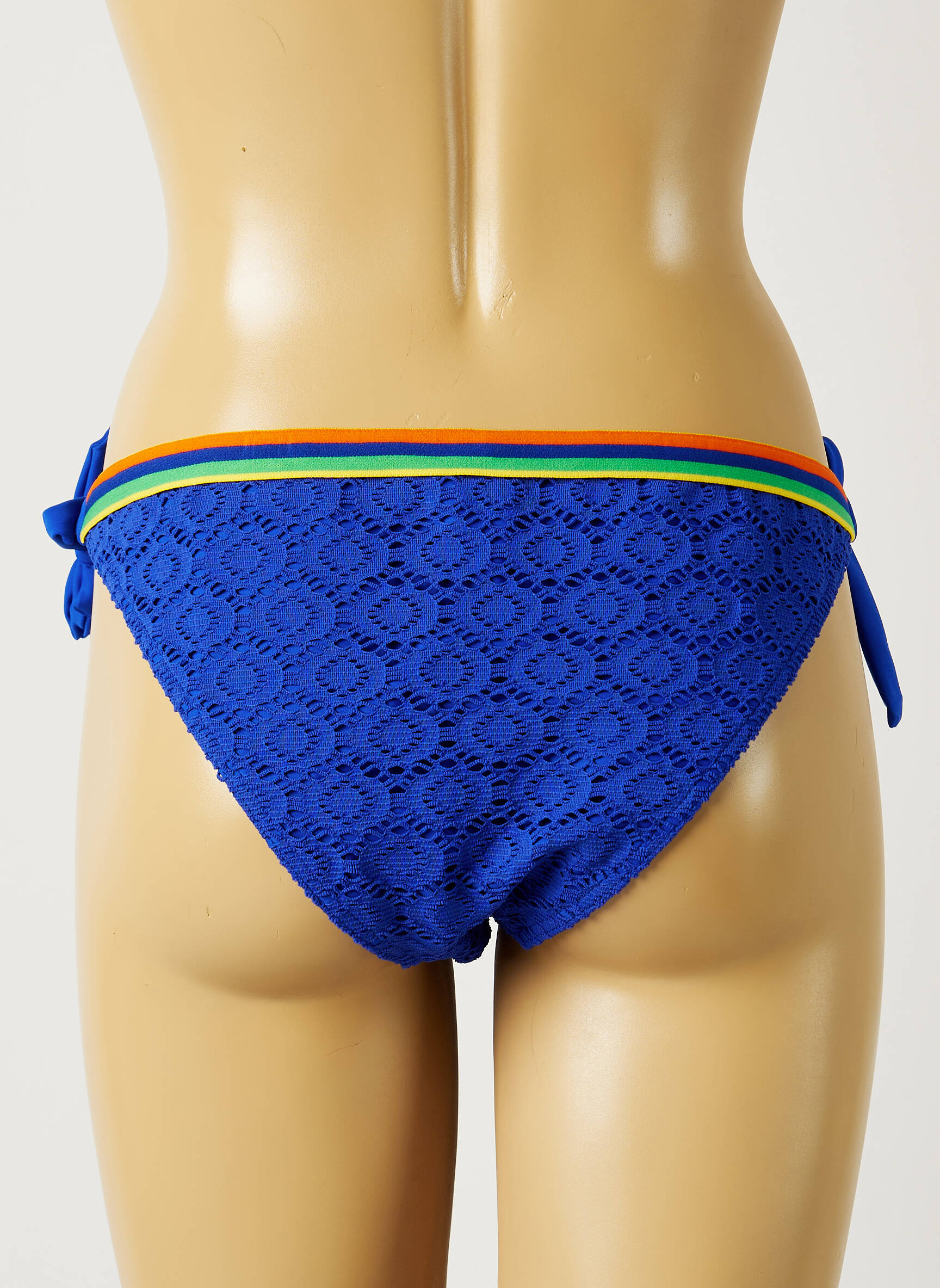 Maudymosi kelnaitės užsegimas su raišteliais bikini mėlyna BANANA MOON moteris