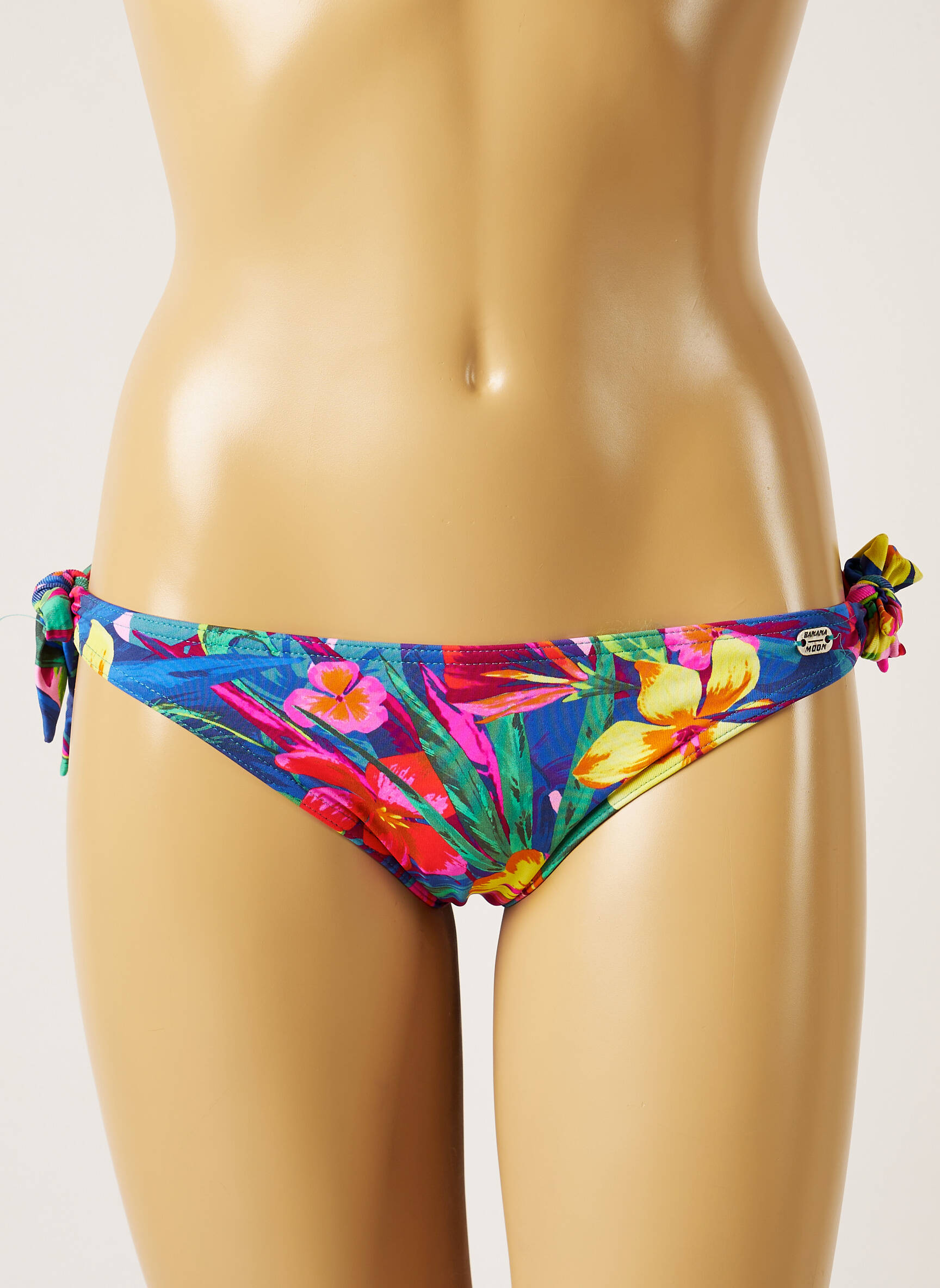 Maudymosi kelnaitės gėlių raštas bikini mėlyna BANANA MOON moteris