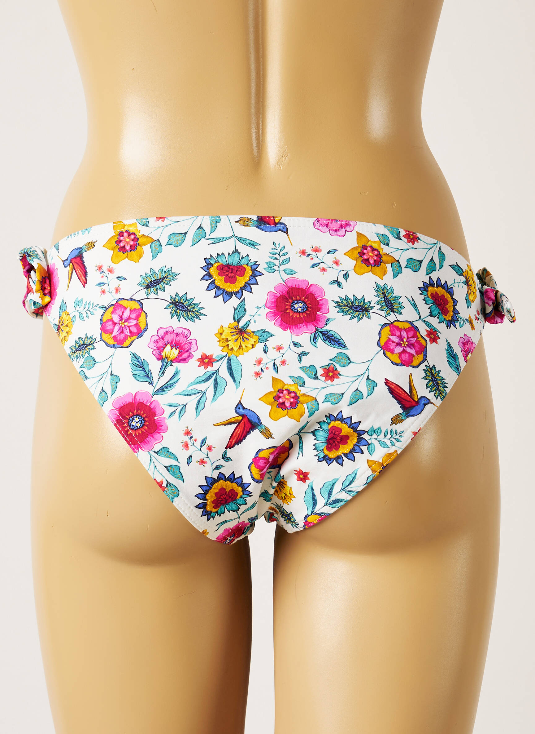 Maudymosi kelnaitės gėlių raštas bikini baltas BANANA MOON moteris