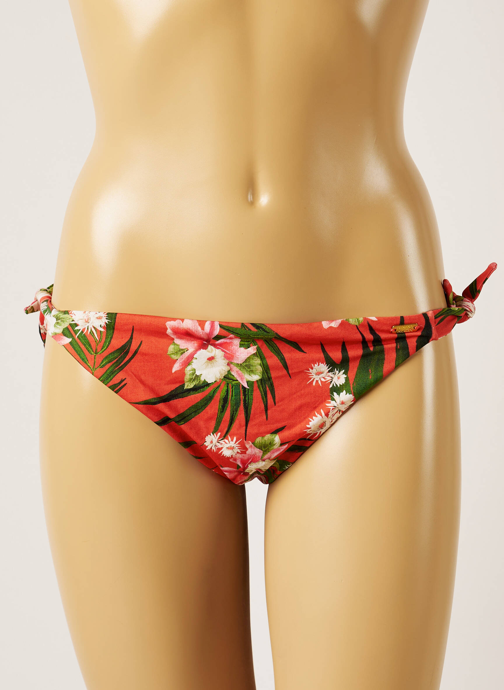 Maudymosi kelnaitės gėlių raštas bikini oranžinė BANANA MOON moteris