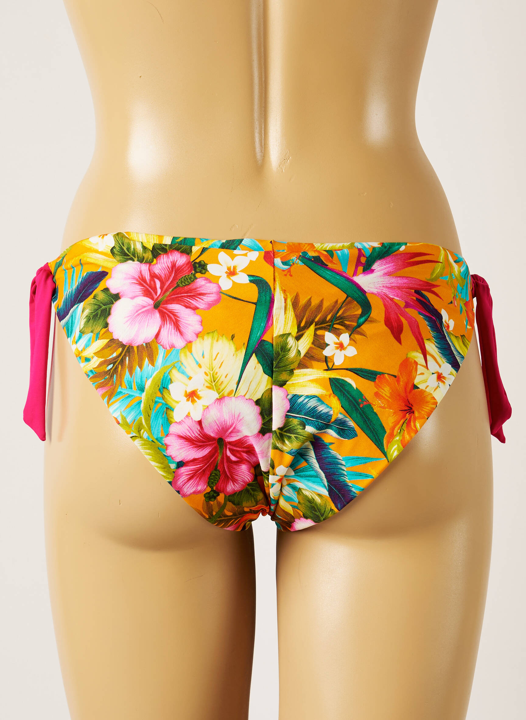 Maudymosi kelnaitės gėlių raštas bikini oranžinė BANANA MOON moteris