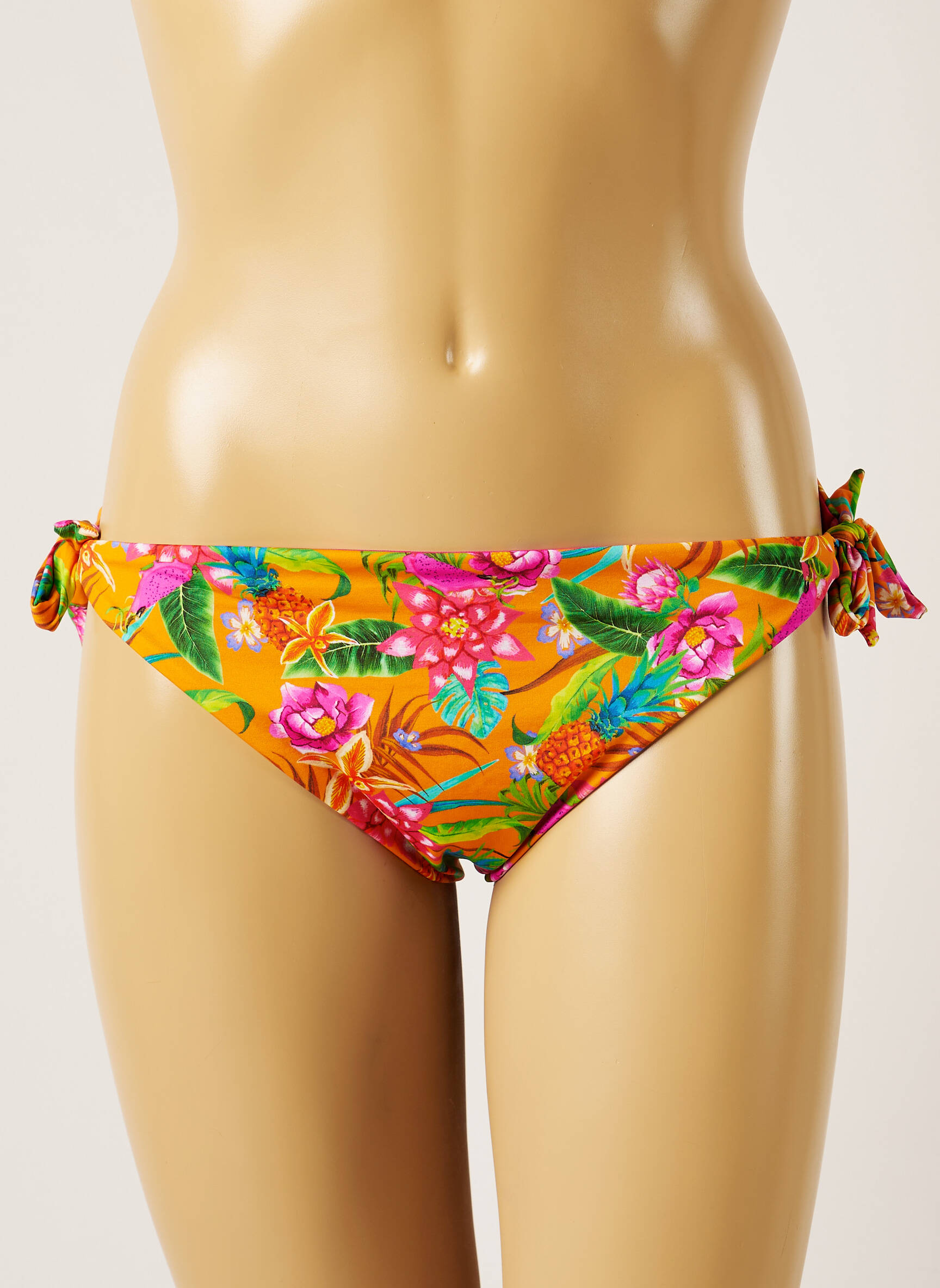 Maudymosi kelnaitės gėlių raštas bikini oranžinė BANANA MOON moteris