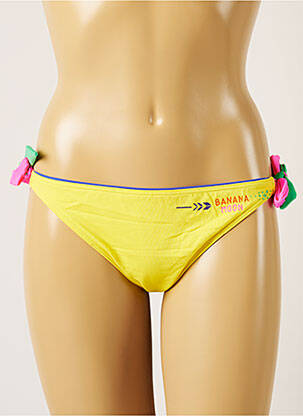 Maudymosi kelnaitės užsegimas su raišteliais bikini geltona BANANA MOON moteris
