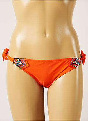 Maudymosi kelnaitės užsegimas su raišteliais bikini oranžinė BANANA MOON moteris