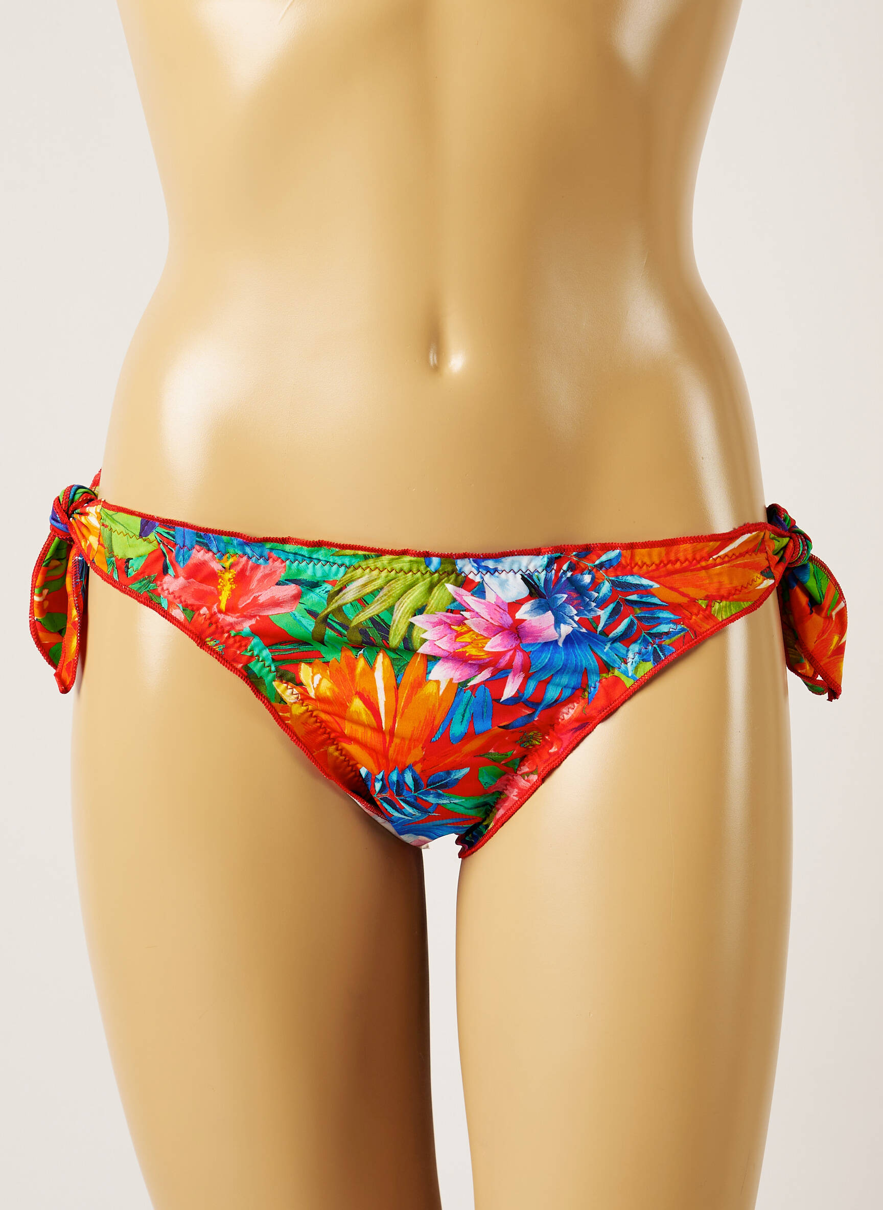 Maudymosi kelnaitės gėlių raštas bikini oranžinė BANANA MOON moteris