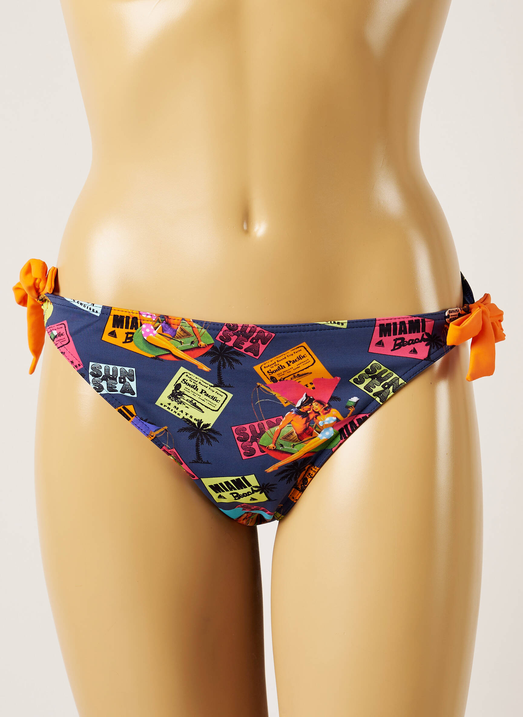 Maudymosi kelnaitės fantazijos raštas bikini mėlyna BANANA MOON moteris